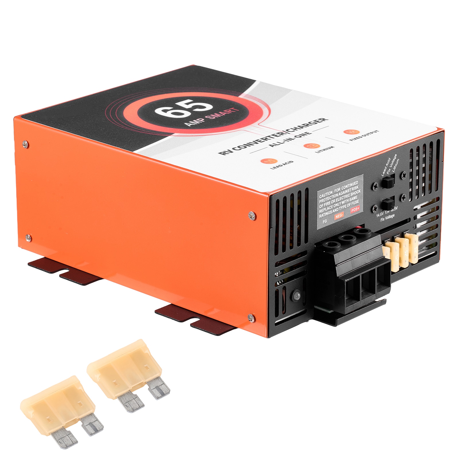RV Power Converter, 65 Amp, 110V AC to 12V DC RV Converter Battery Charger, Multi Stage Smart Charging, 13V to 16.5V Operating Range, Compatible with Lithium & Lead Acid Battery, for Camper
