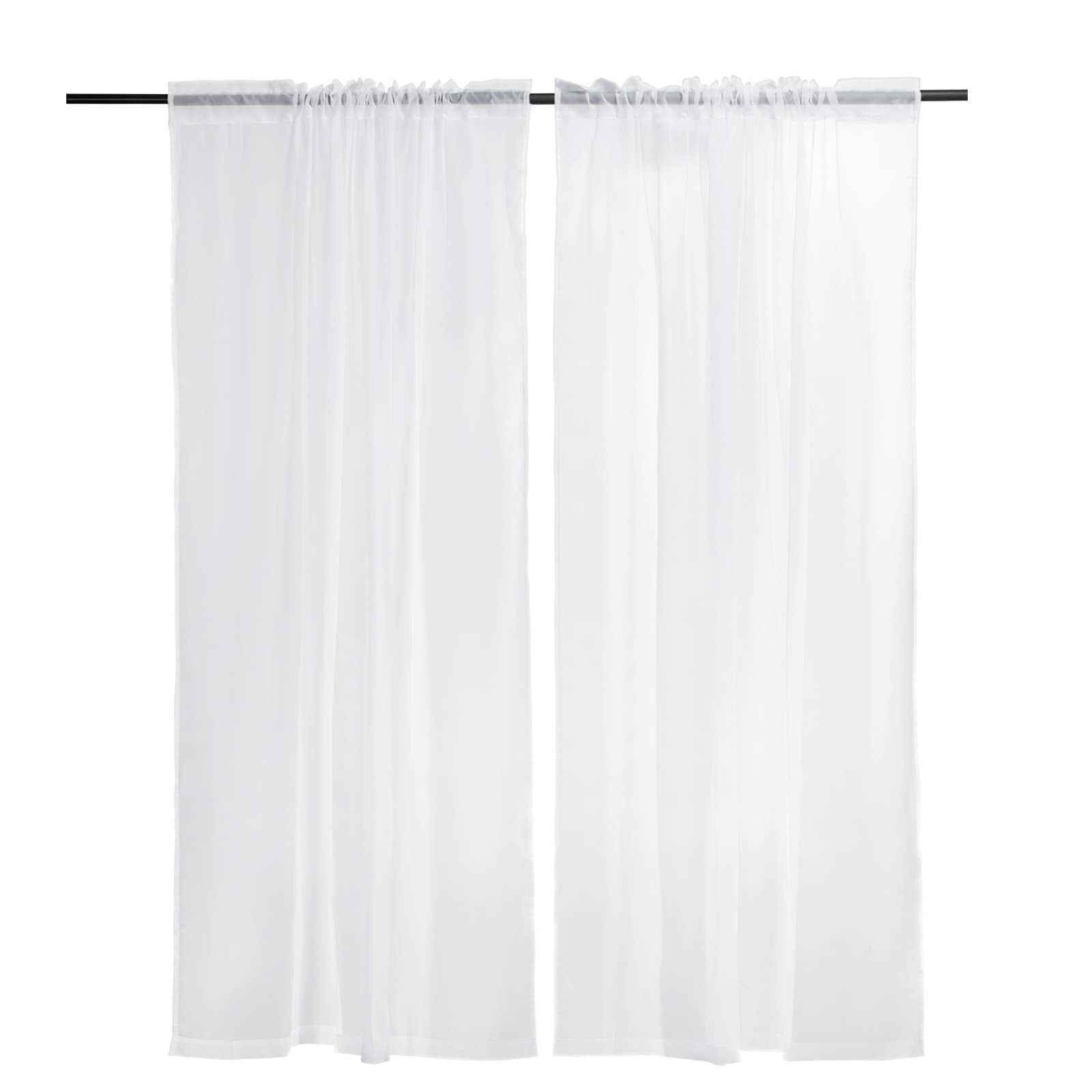 Sheer Curtains 52 W x 84 L inches 2 Panels Window Drapes Rod Pocket Polyester