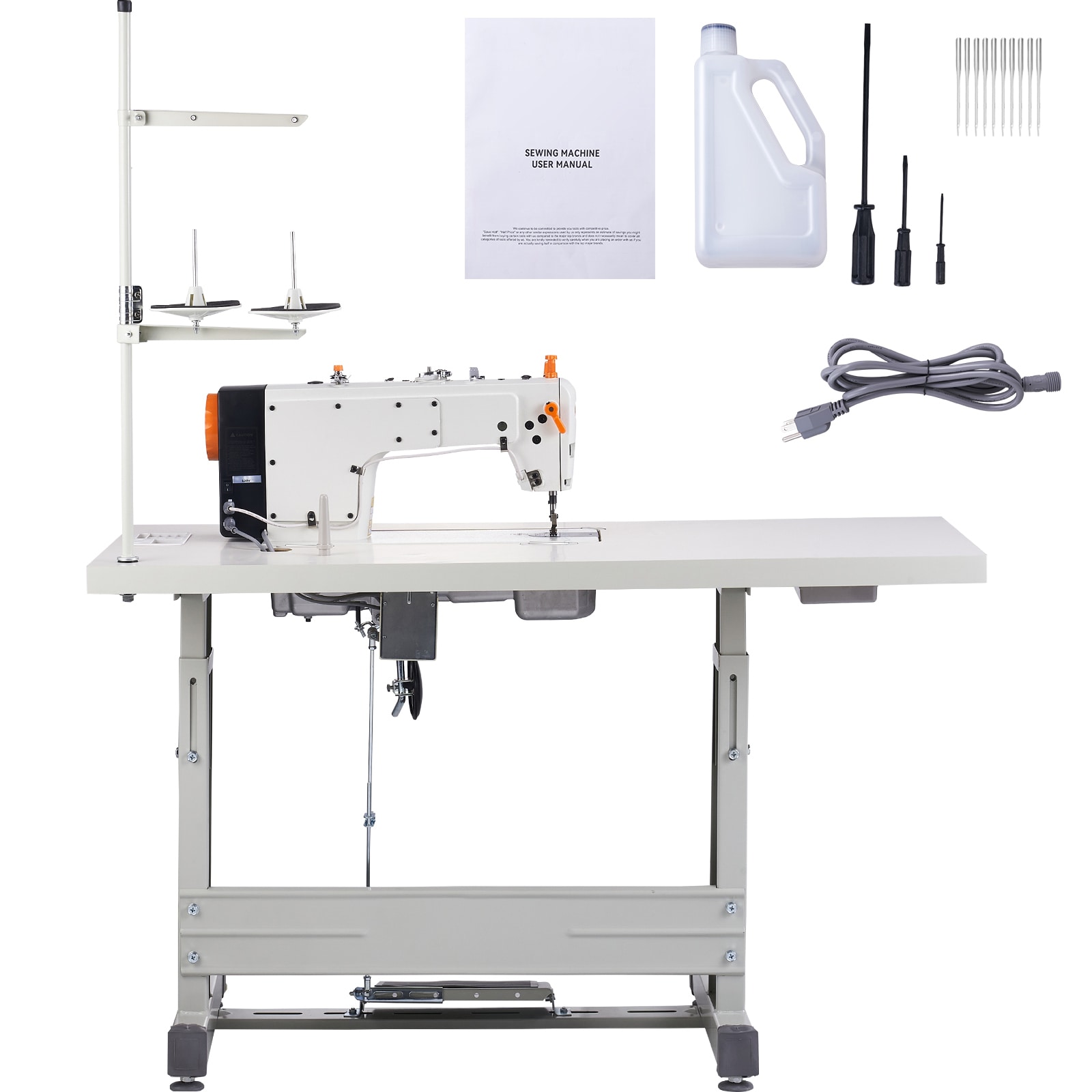 Industrial Lockstitch Sewing Machine Lockstitch 550W Servo Motor and Table Stand