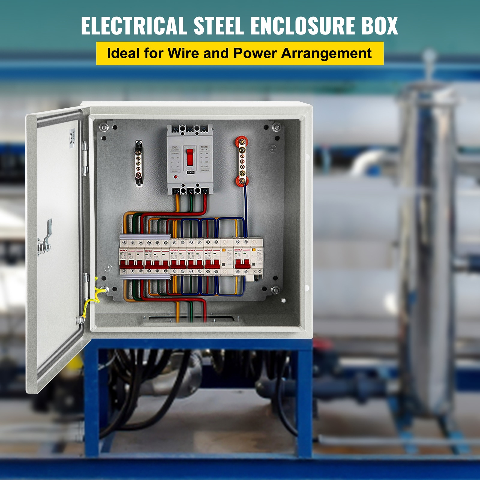 NEMA Steel Enclosure, 12 x 12 x 6'' NEMA 4X Steel Electrical Box, IP66 Waterproof & Dustproof, Outdoor/Indoor Electrical Junction Box, with Mounting Plate