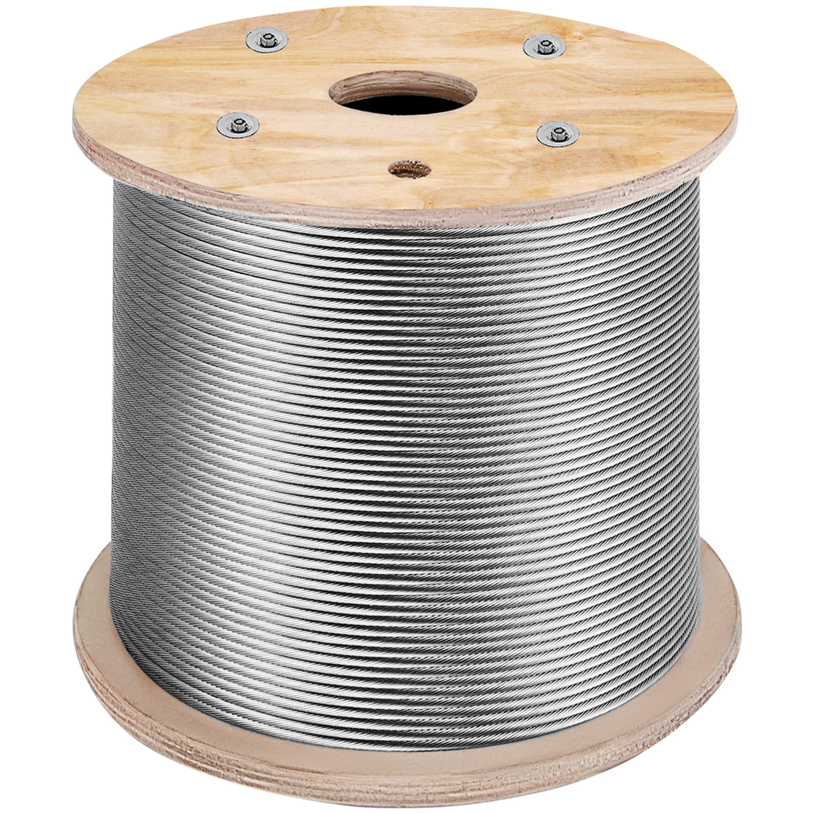 T316 Stainless Steel Cable, 1/8'' x 1000 ft, Braided Aircraft Wire Rope with 1x19 Strands Construction, 2100 lbs Breaking Strength, for Deck Railing Stair Handrail Balusters Porch Fence