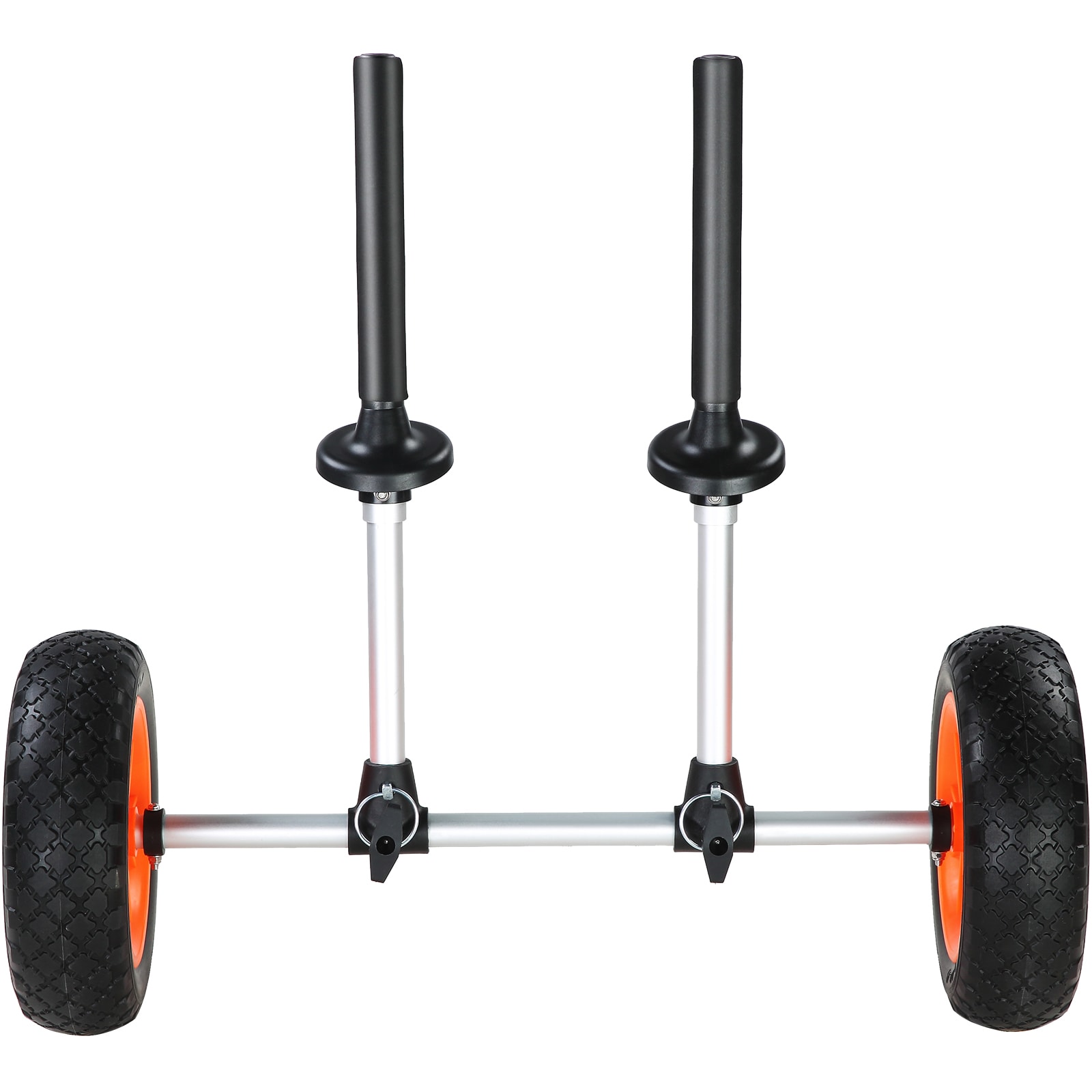 Heavy Duty Kayak Cart, 280lbs Load Capacity, Detachable Canoe Trolley Cart with 10'' Solid Tires, Adjustable Width & Top Foam Protection, for Kayaks with Drain Holes of 2.54cm and Above