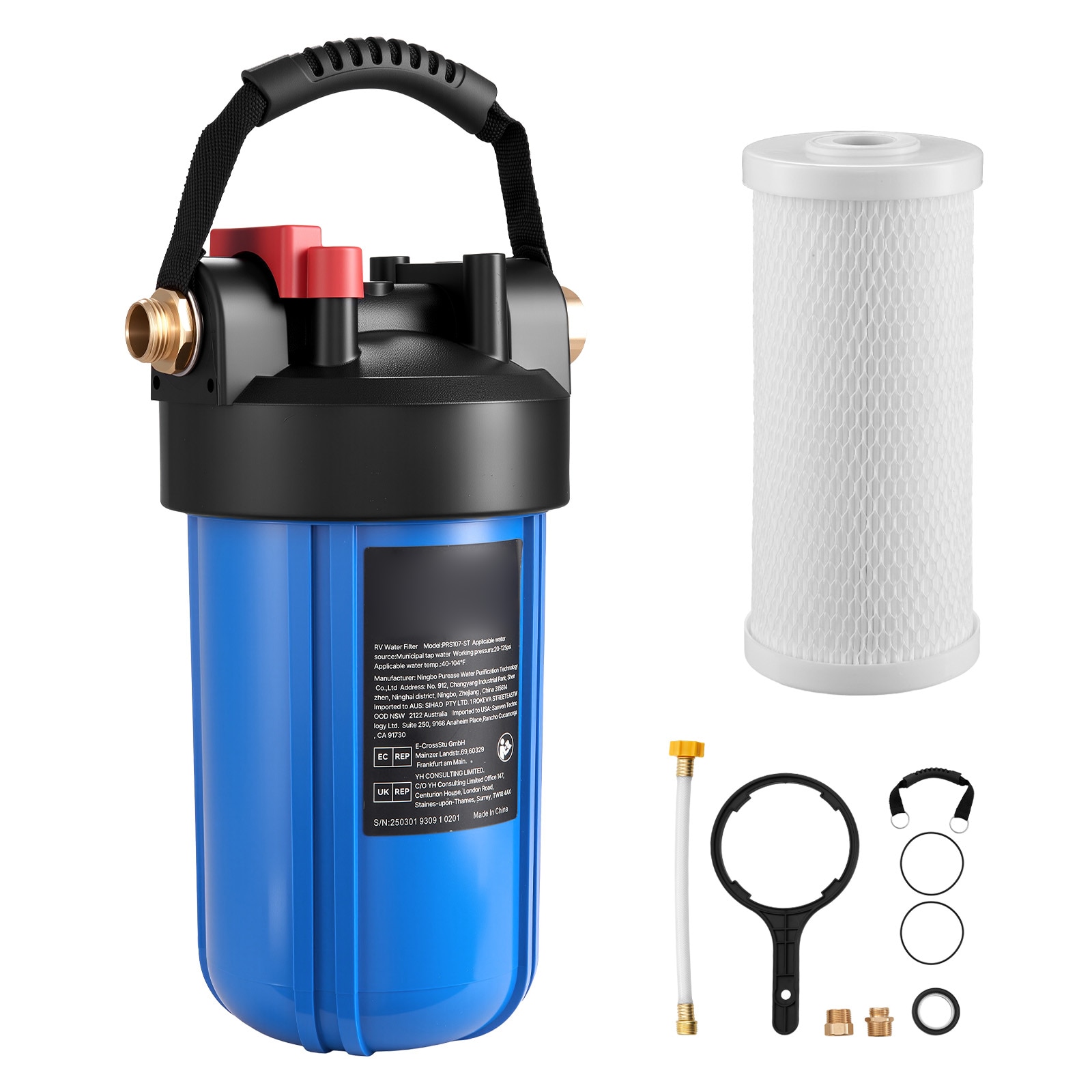 RV Water Filter System with Replaceable Cartridge for Clean Water RV Boat