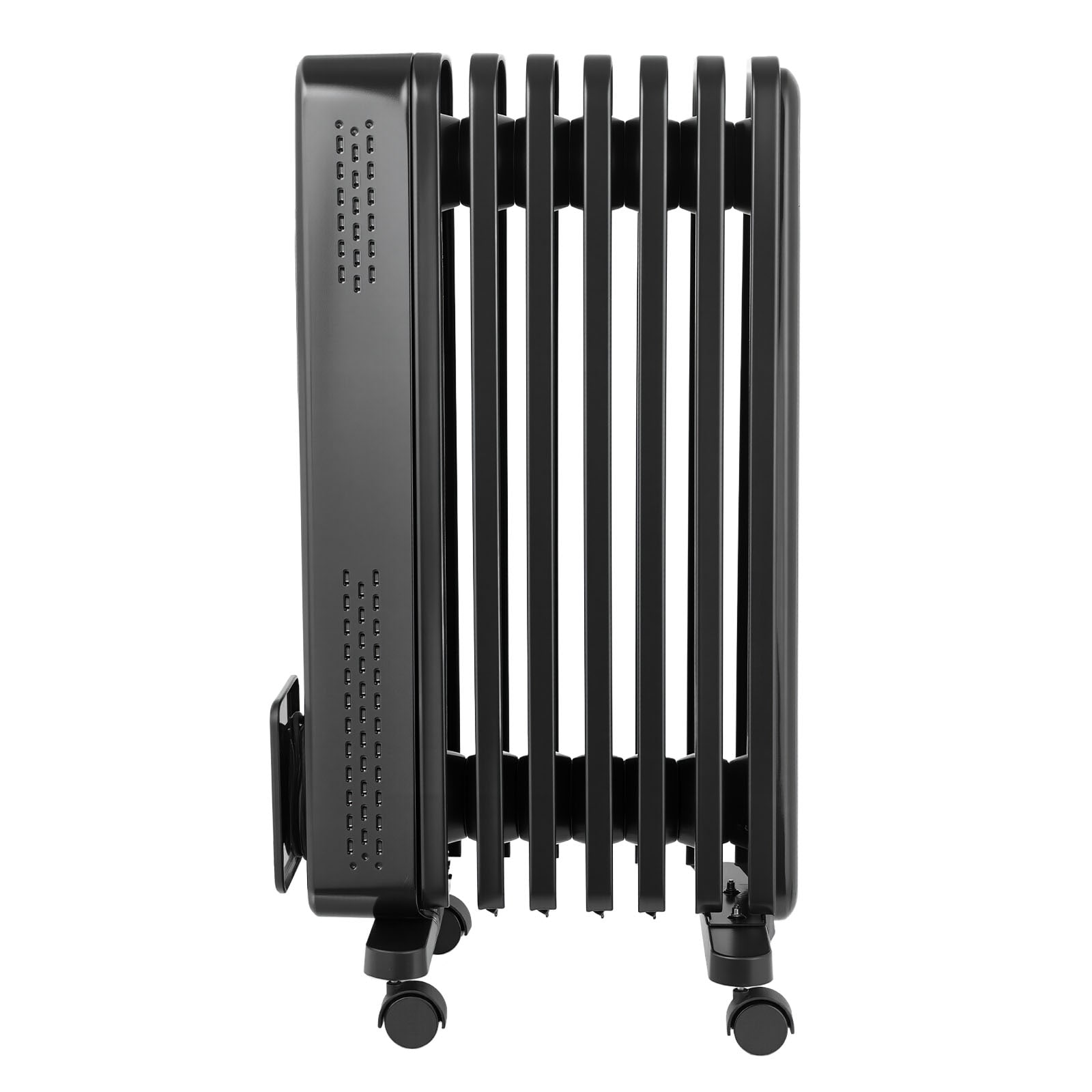 Electric Oil Filled Radiator, 1500W Radiant Space Heater with Dual U-shaped Heating Tubes, Over-Heat Protections,3 Heat Settings,24h Timer, Flexible Casters, Remote Control for Indoor,Black