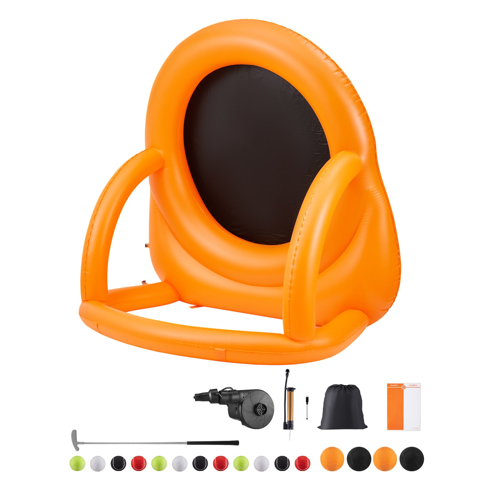 Inflatable Soccer Dart Board over 6 ft with 4 Kick Balls 12 Tennis Pump