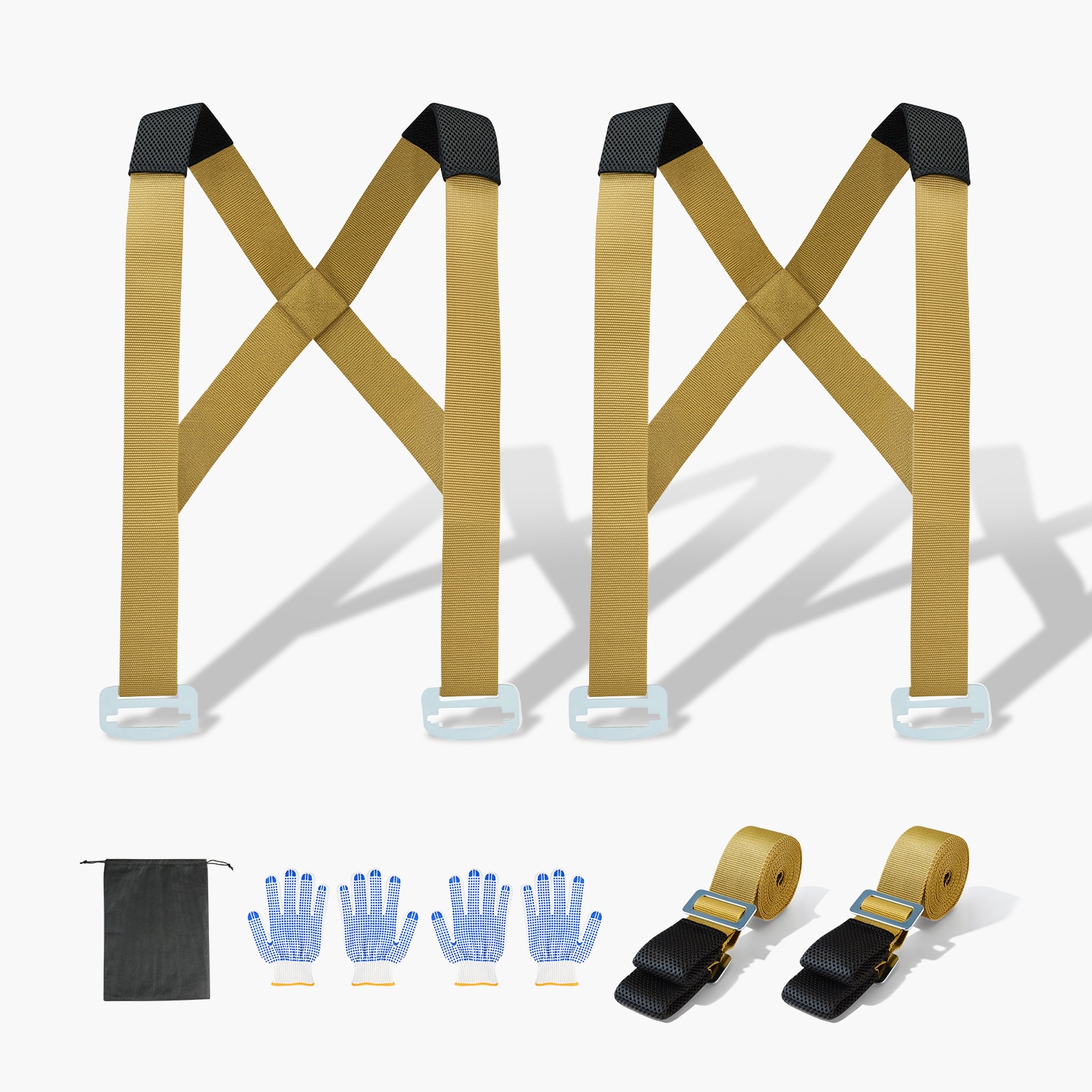 Moving Straps, Supports up to 1000 lbs, 2-Person Lifting and Moving System with 2 Harness Straps & 2 Load-bearing Straps, Adjustable Lifting Shoulder Straps Move Furniture Appliances Mattresses