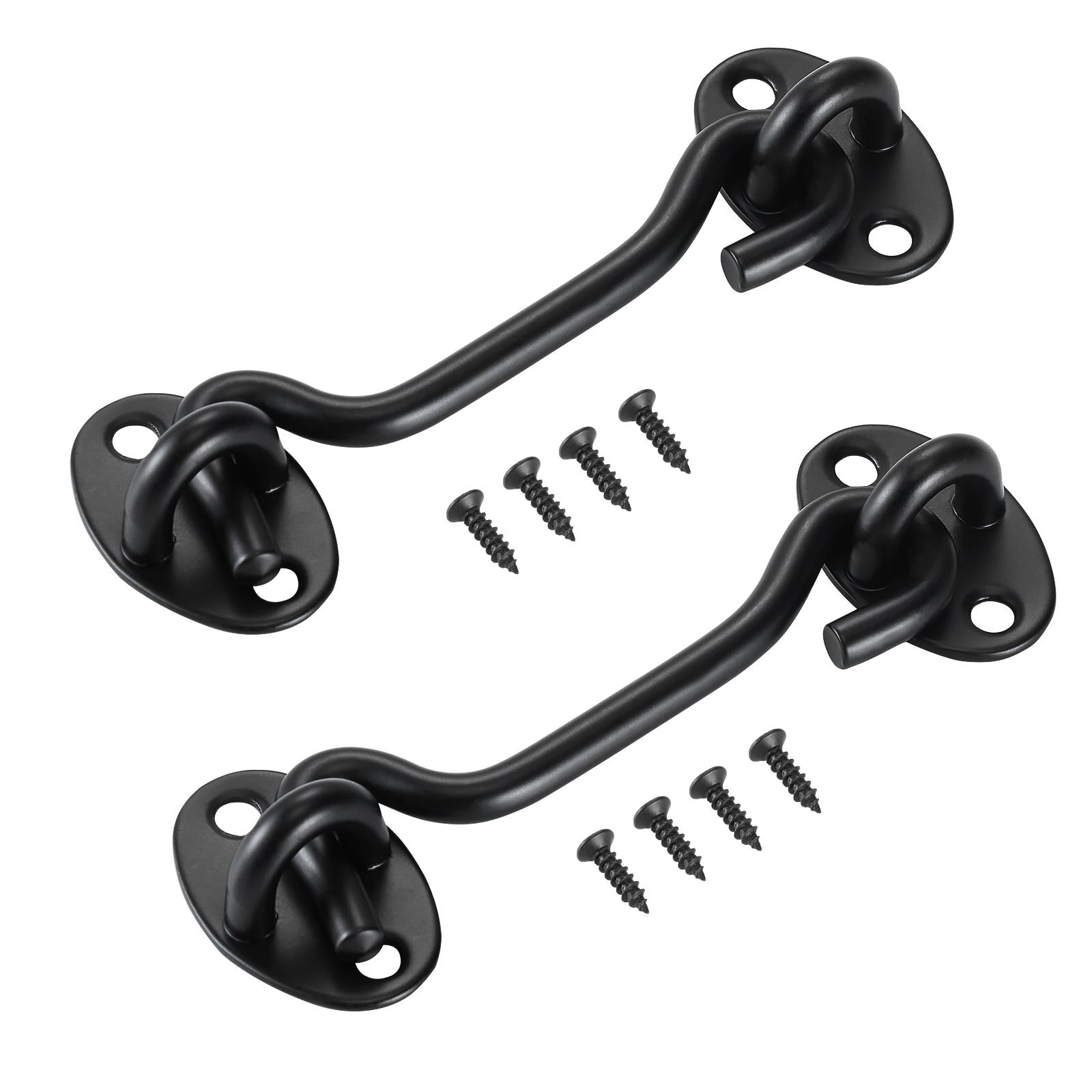Hook and Eye Gate Latch 2 Pack Barn Door Latch Hook with Mounting Screws