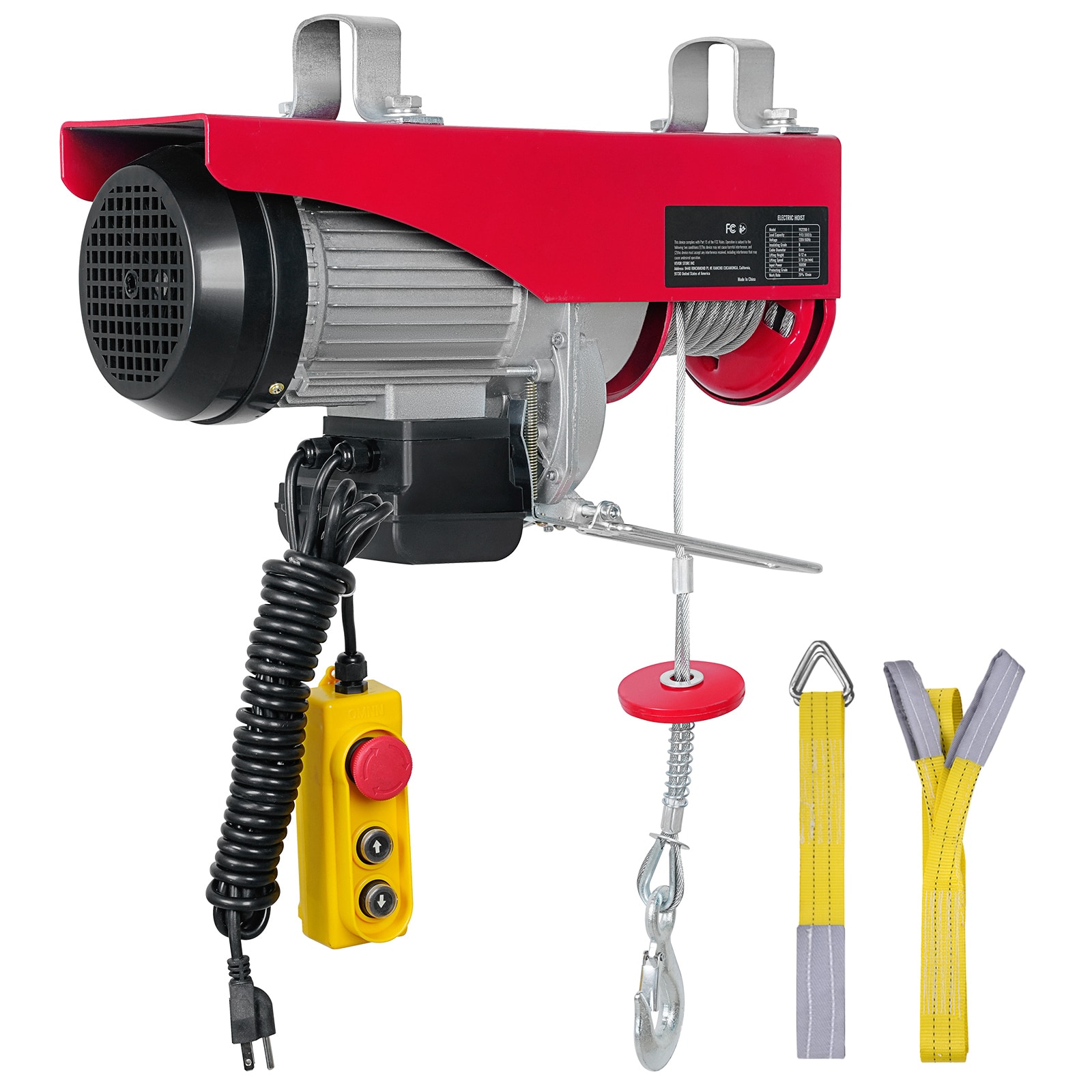 880lbs Electric Hoist with 14ft Wired Remote Control, 110V Electric Hoist Attic Lift 20-40 FT Lifting Height for Garage Attic Warehouse Factory