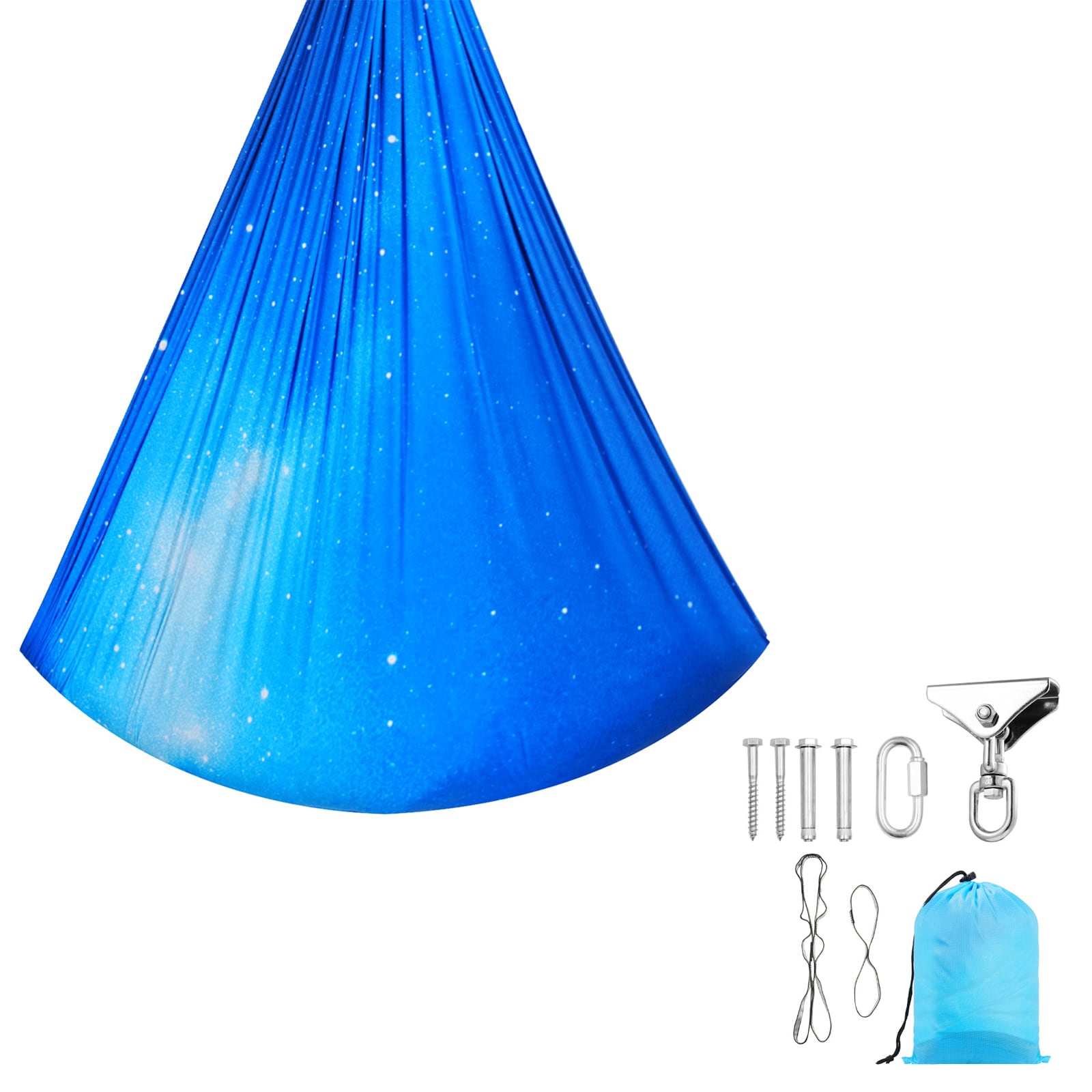 Sensory Swing, Double-Layer Fabric Sensorys Hammock, Indoor & Outdoor Sensory Swing with 360° Swivel Hanger, O-Sling, Holds up to 300lbs, Adjustable Aerial Yoga, Hanging Swings for Kids
