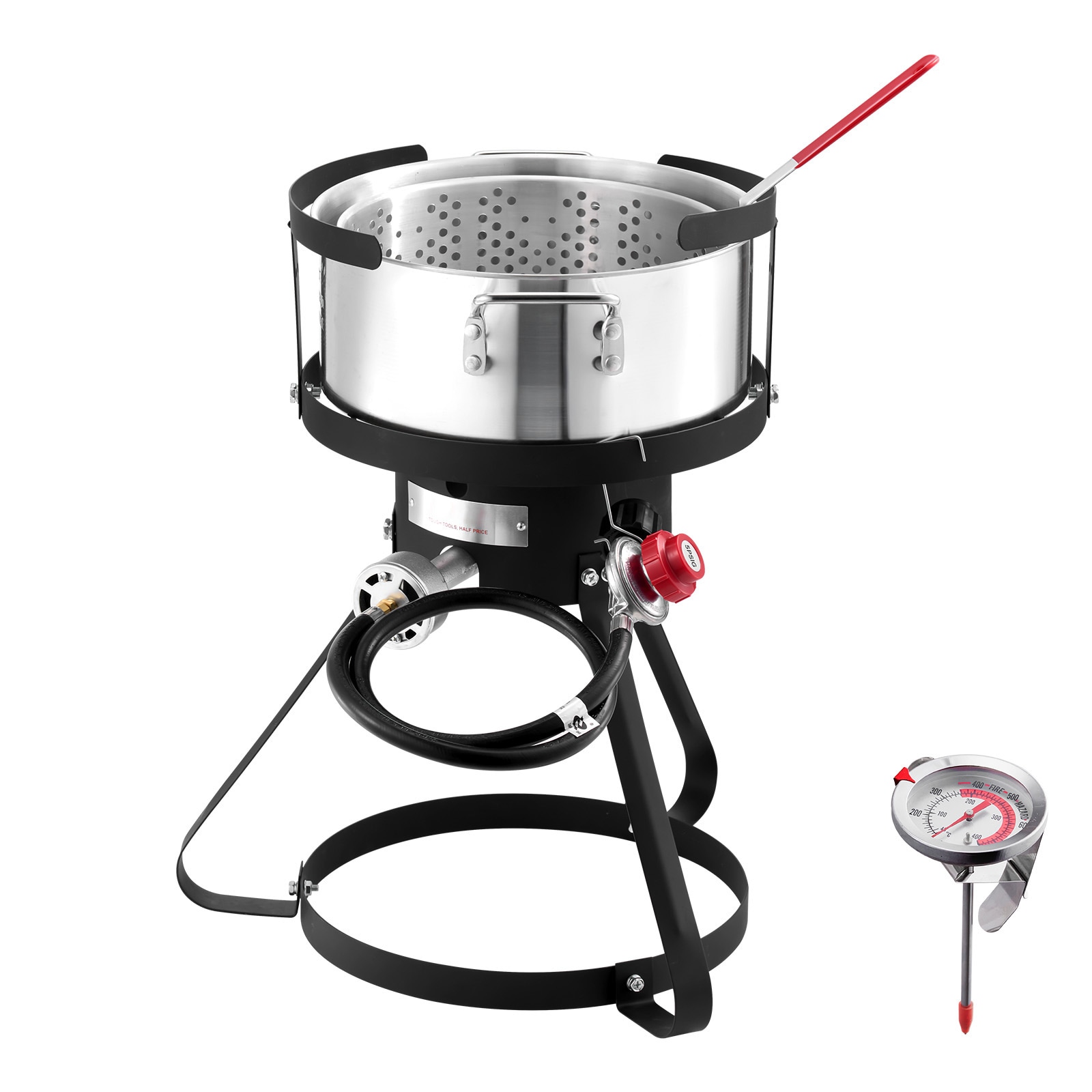10 Qt Fish and Wing Fryer Aluminum Outdoor Propane Deep Fryer Kit with Basket