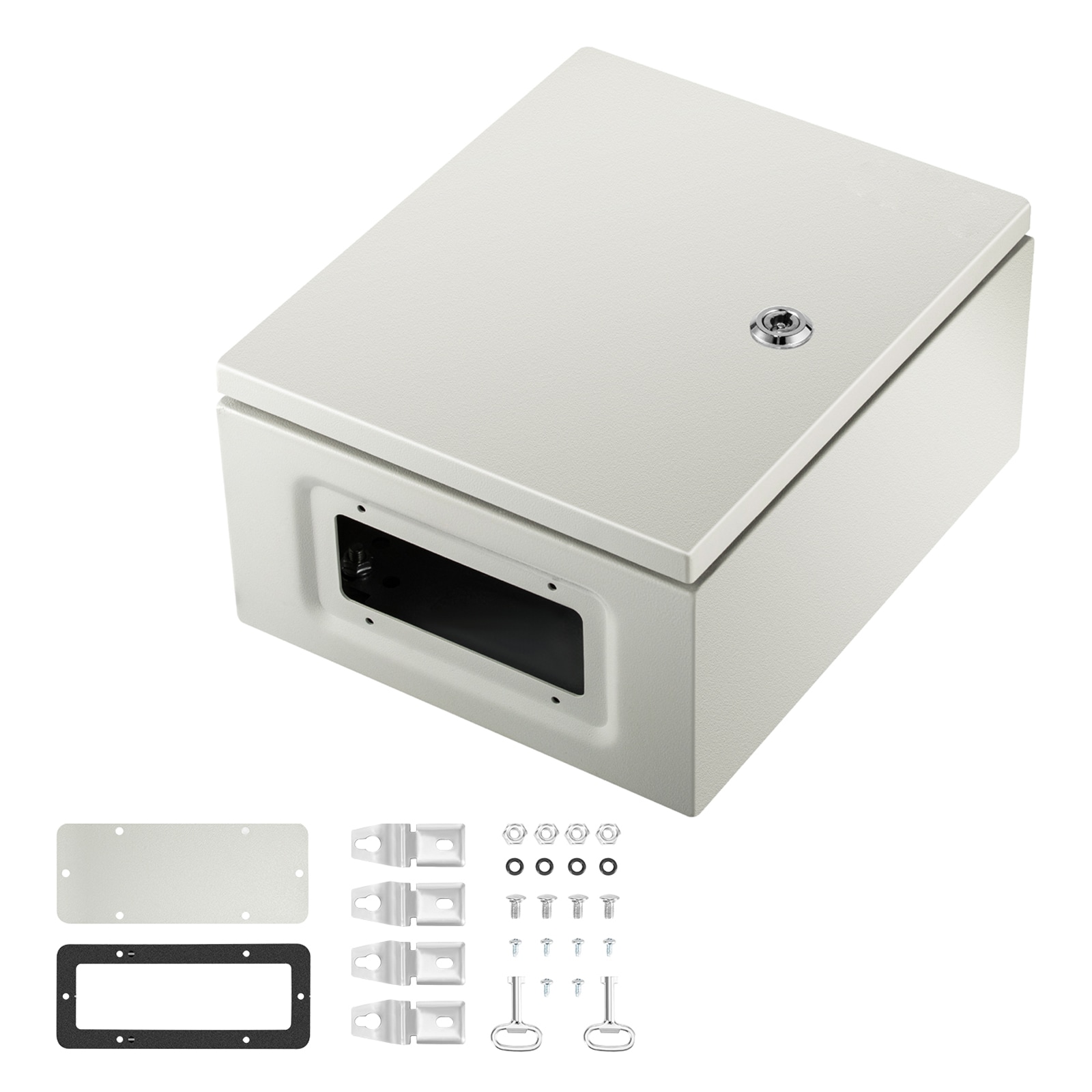 NEMA Steel Enclosure, 12 x 10 x 6'' NEMA 4X Steel Electrical Box, IP66 Waterproof & Dustproof, Outdoor/Indoor Electrical Junction Box, with Mounting Plate