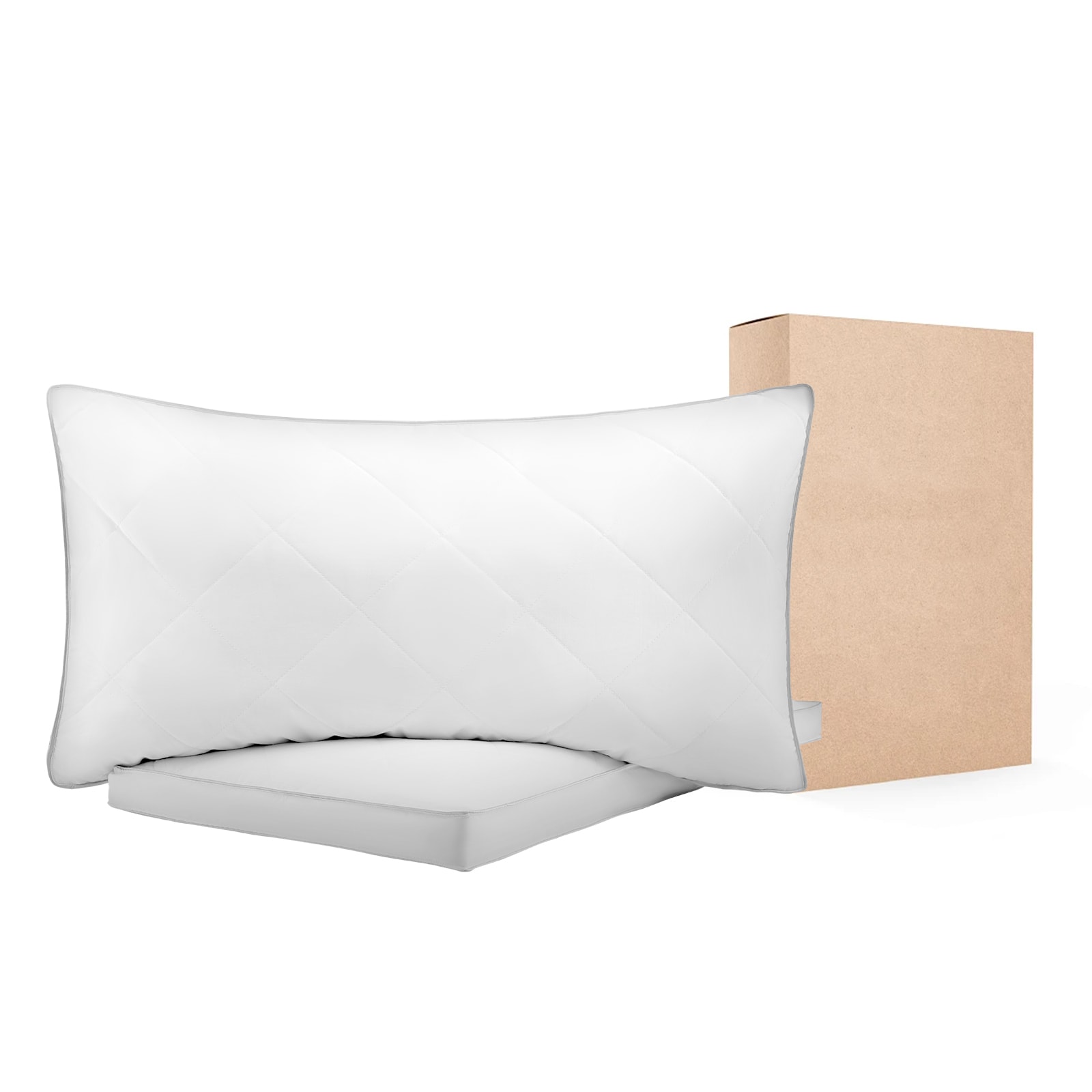 Bed Pillows for Sleeping, Set of 2, King Size Luxury Quality Hotel Pillows with Original Down Alternative Filling, Supportive and Fluffy, Bedding for Back, Stomach and Side Sleepers, White
