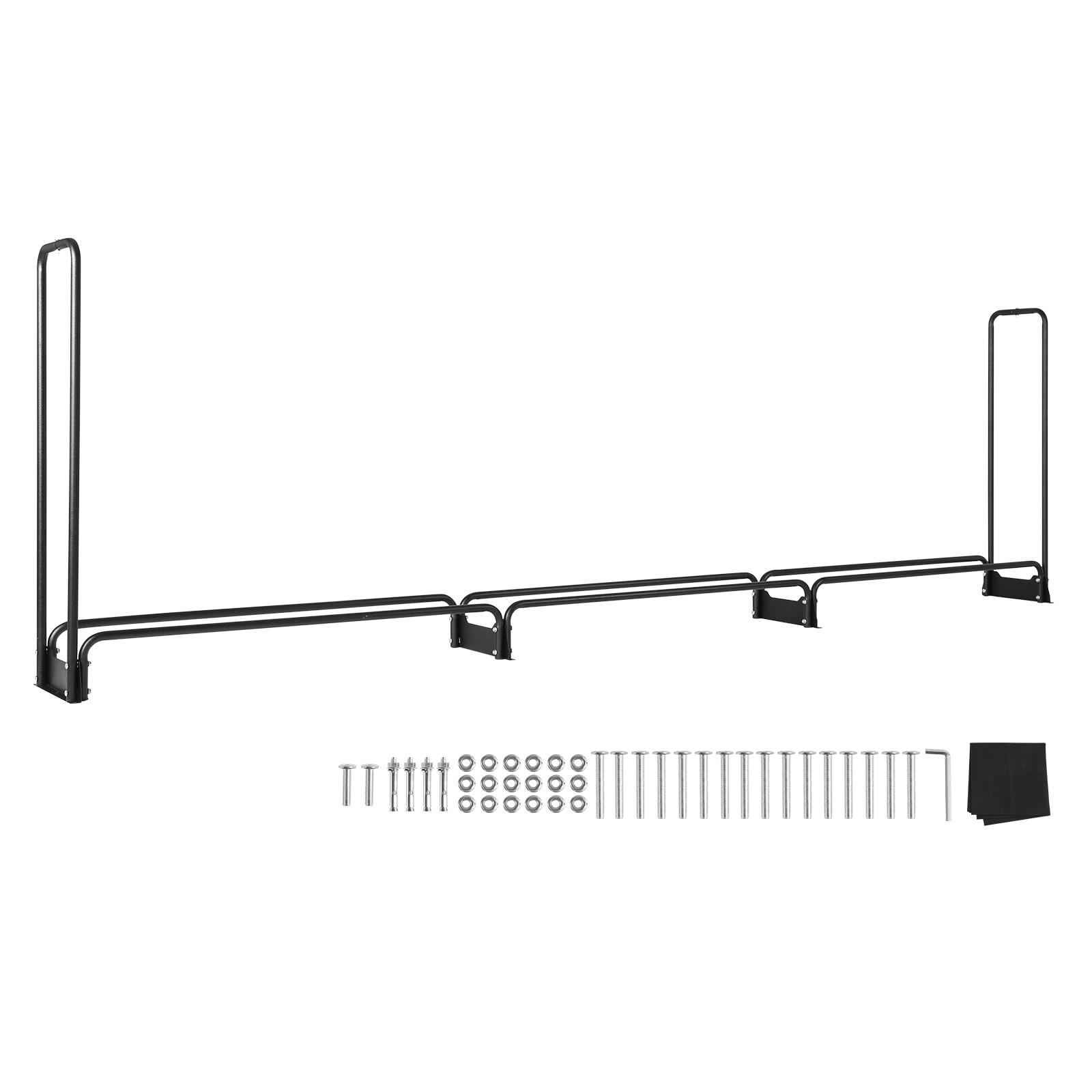 12.7FT Outdoor Firewood Rack with Cover, 152x14.2x46.1in,Heavy Duty Firewood Holder & 600D Oxford Waterproof Cover for Fireplace, Patio, Indoor/Outdoor Log Storage Rack for 3/4 Cord of Firewood
