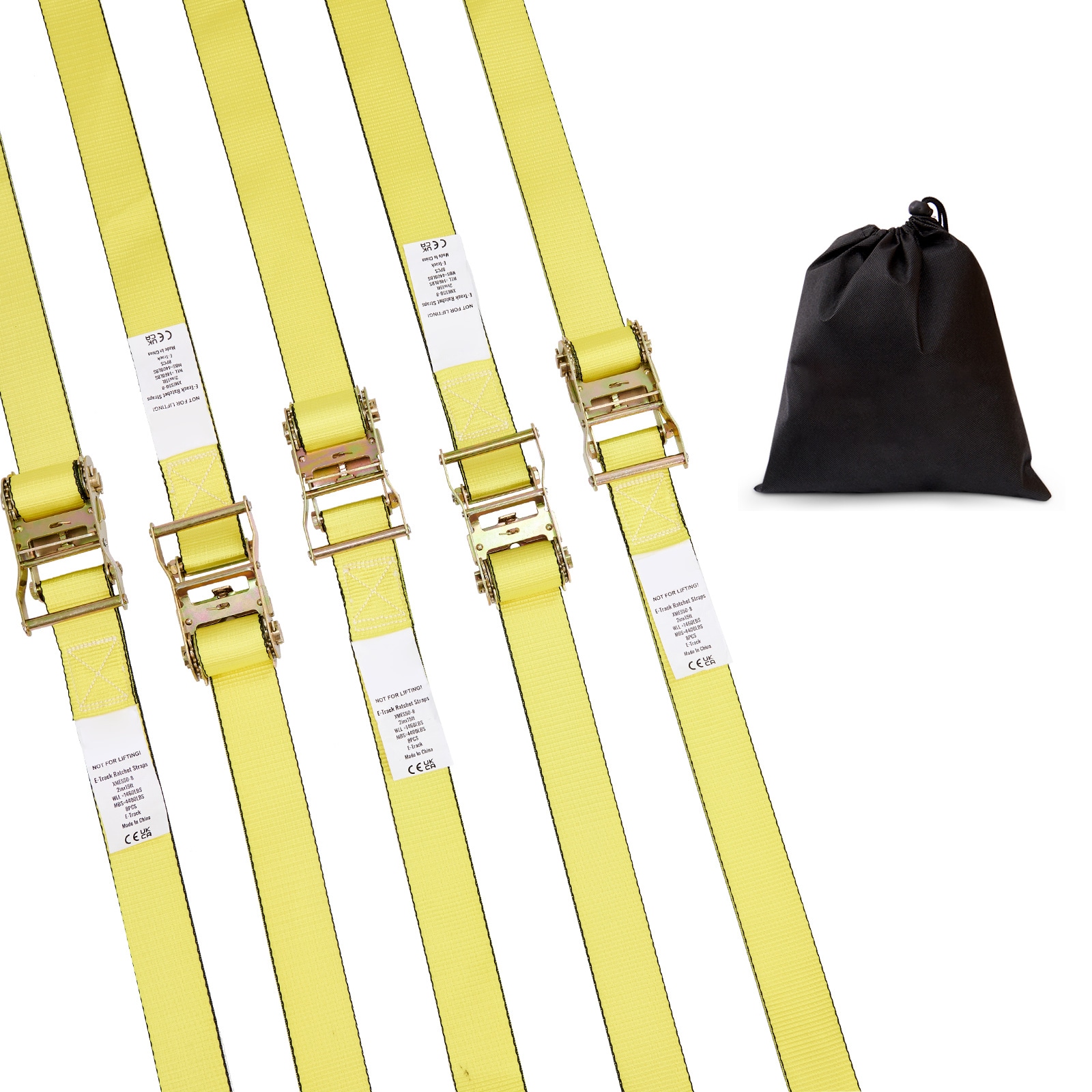 Ratchet Tie Down Straps (8PK), 4400 lb Break Strength, E-Track Endless Ratchet with 8 Premium 2