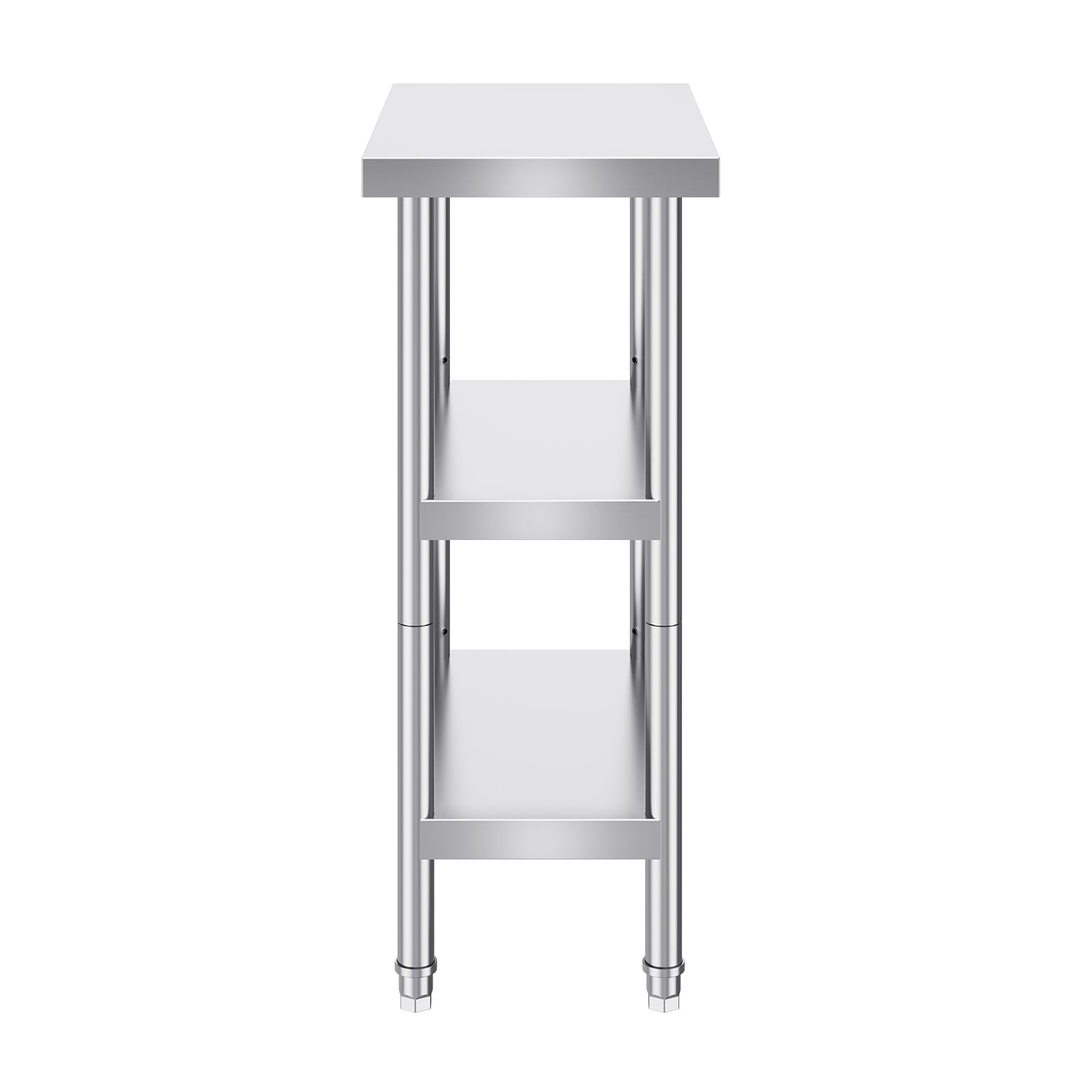 Stainless Steel Food Prep Table, 14 x 24 x 34 Inch Commercial Kitchen Worktable, with 2 Adjustable Undershelf, Heavy Duty Prep Table Metal Work Table for BBQ, Kitchen, Home, and Garage