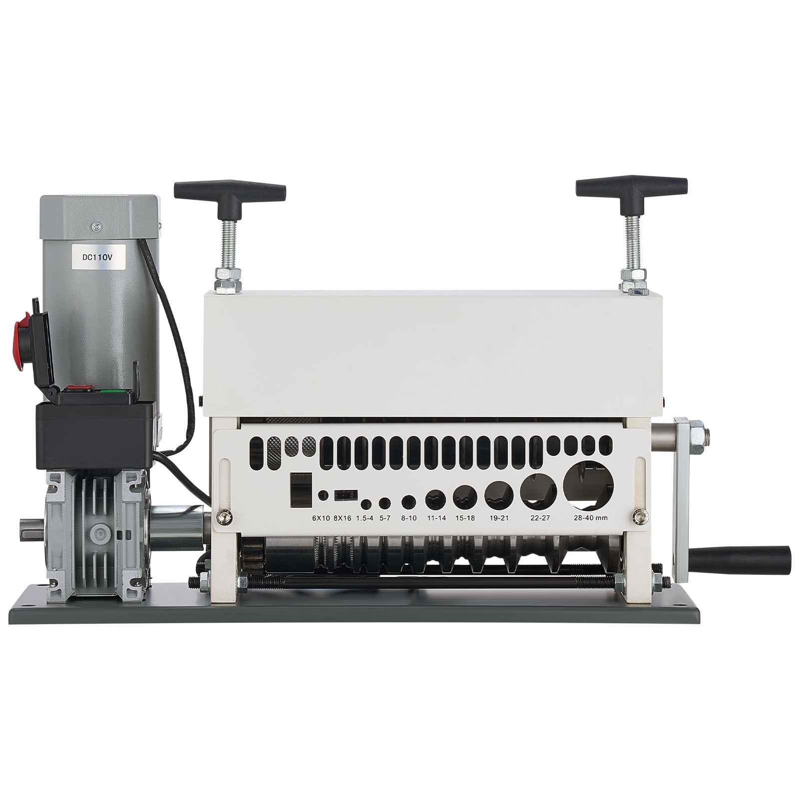 Electric Wire Stripper Machine, 0.06-1.57 in, 11 Channel Automatic Copper Cable Stripper, 370W Wire Stripper Tool with Manual Hand Crank Mode, Emergency Stop Button, for Scrap Copper Recycling
