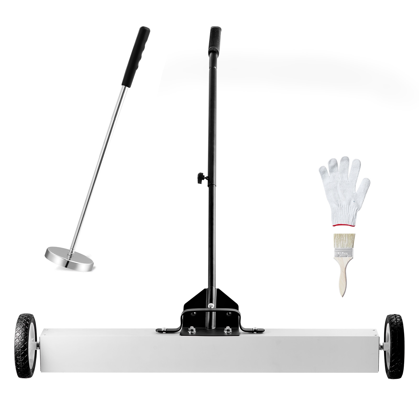 36-Inch Magnetic Sweeper with Wheels Telescoping Magnetic Pickup Tool