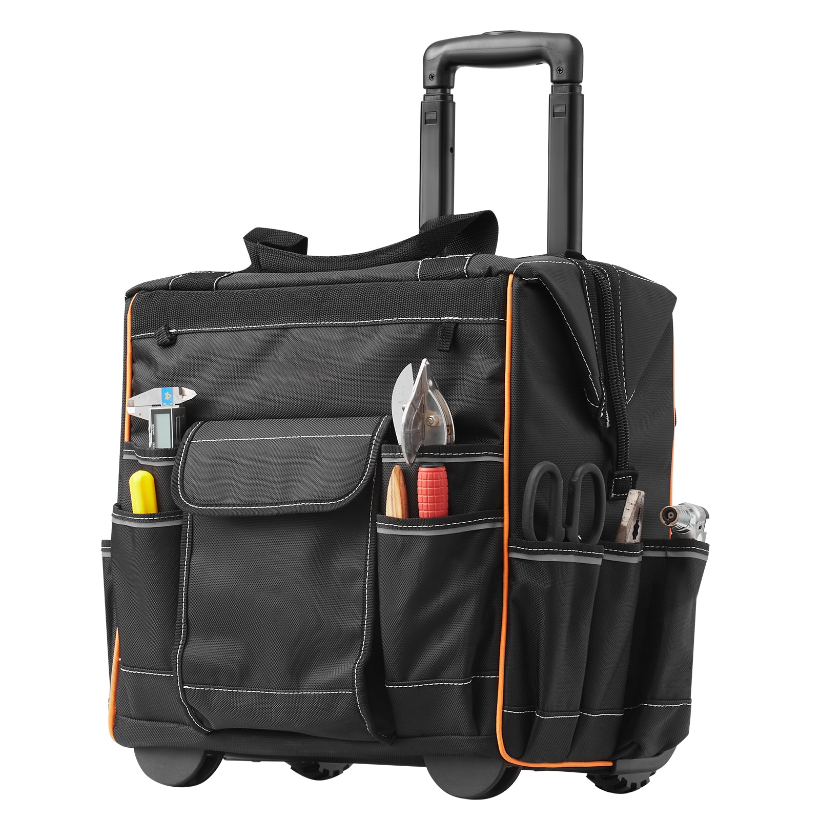 Rolling Tool Bag 25 Pockets Heavy Duty Roller Tool Bag on Wheels