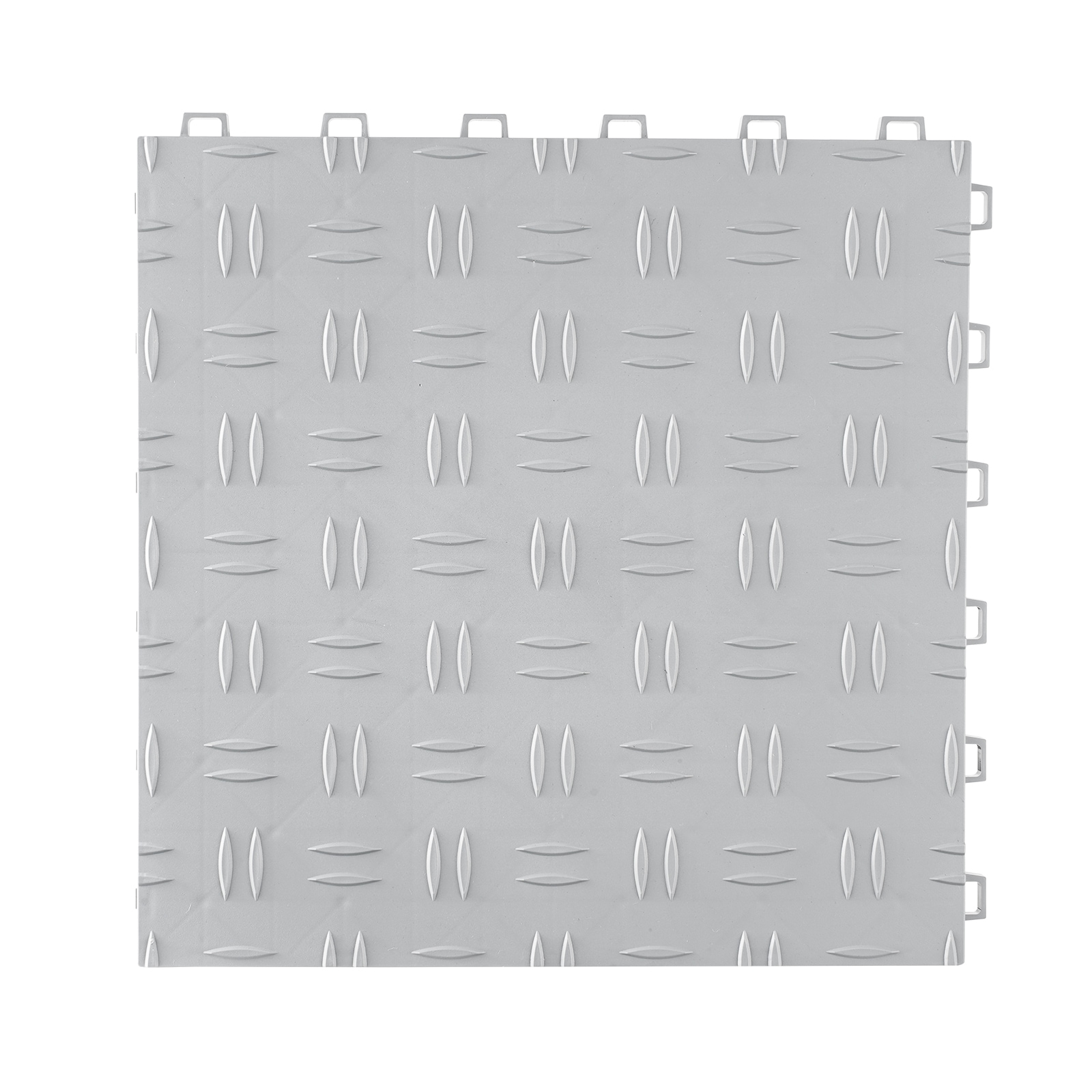 Garage Tiles Interlocking, 12 x 12 x 0.53 inch 25 Pack Garage Floor Covering Tiles, Non-Slip Double-Sided Texture Garage Flooring Tiles, for Garages, Basements, Repair Shops, Silver