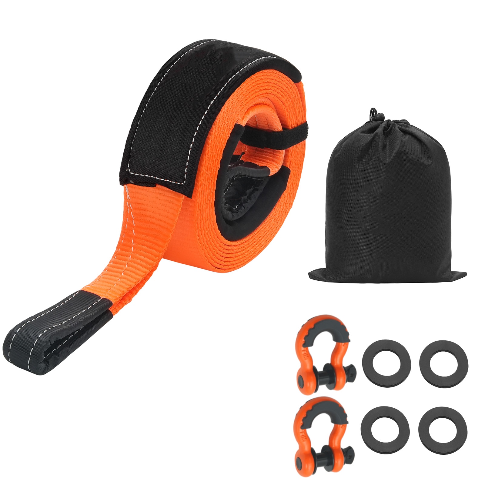 Car Tow Cable Towing Strap Rope 36000 lbs 20 ft Emergency Heavy Duty Strap