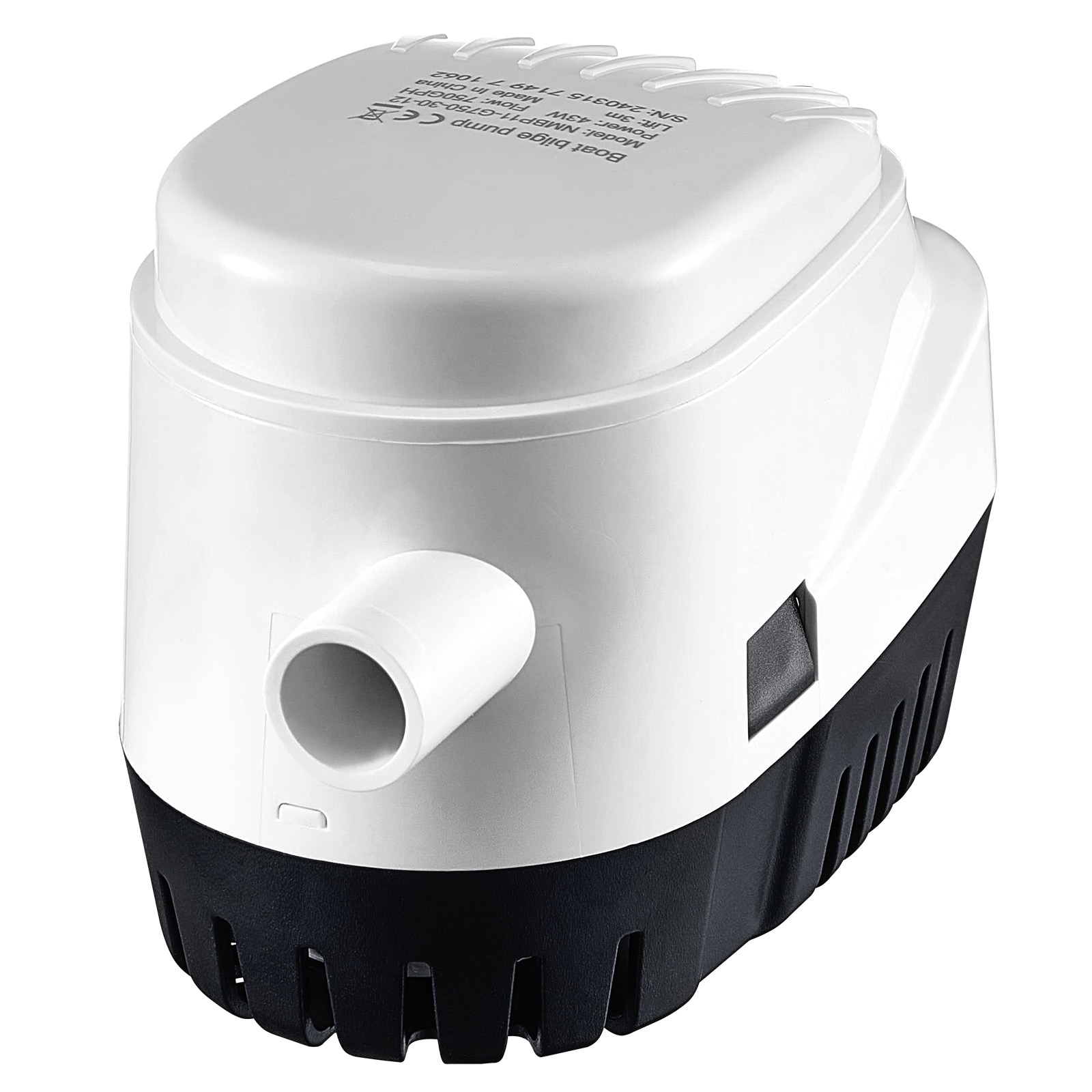 Bilge Pump, 750GPH 12V Automatic Submersible Boat Bilge Water Pump with Float Switch, 0.7