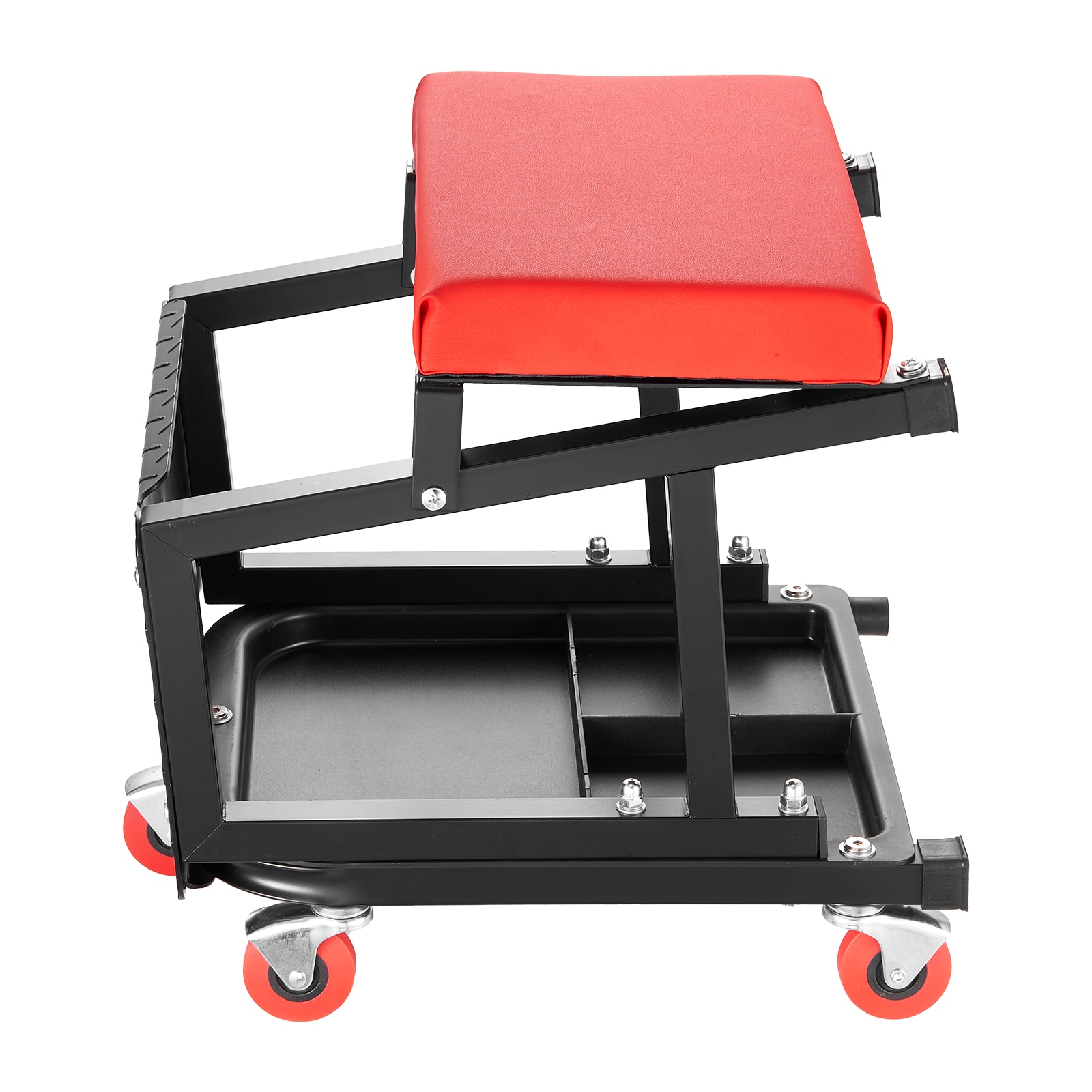 Mechanic Stool Rolling Work Seat 300 lbs Load Seat/Step Stool with Wheels