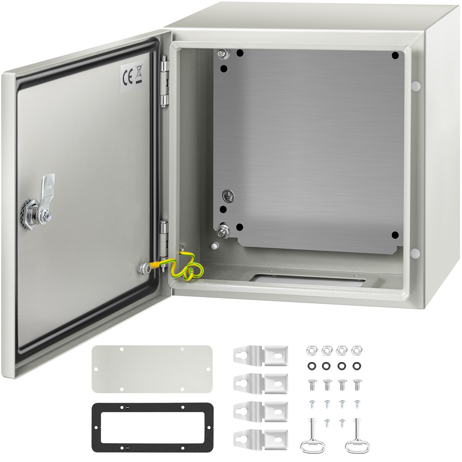 NEMA Steel Enclosure, 12 x 12 x 8'' NEMA 4X Steel Electrical Box, IP66 Waterproof & Dustproof, Outdoor/Indoor Electrical Junction Box, with Mounting Plate