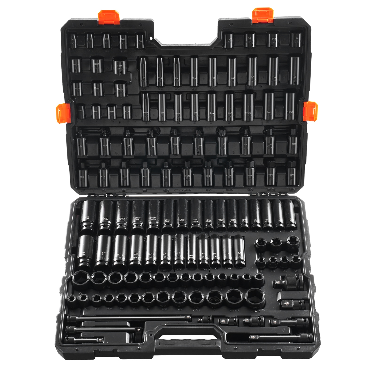 Impact Sockets Set 130PCS 6-Point 3/8