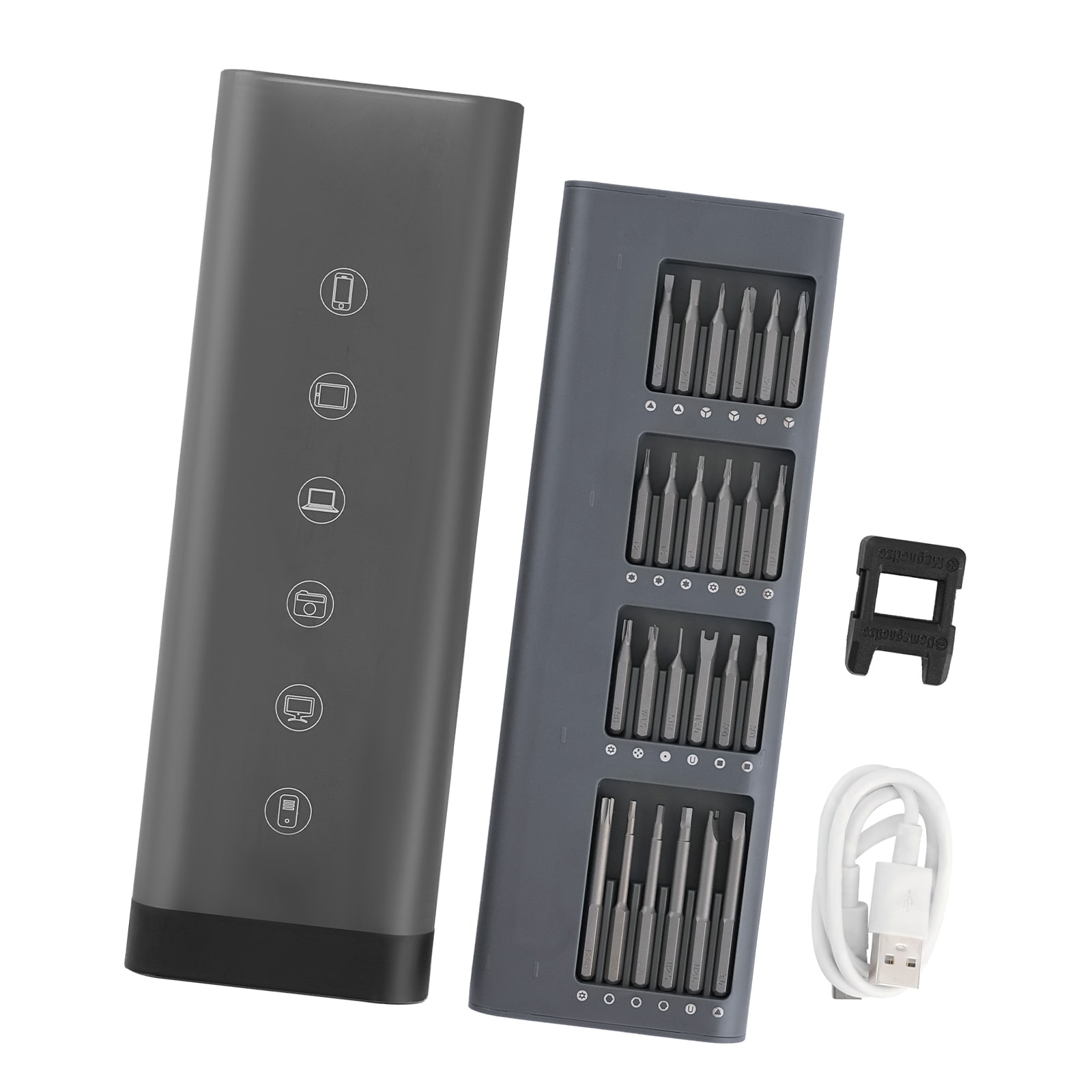 Electric Precision Screwdriver Set, 48 Magnetic Bits, Mini Electric Screwdriver with Magnetic Storage Box, S2 Steel Bits, LED Light, Type-C Charging, for Phone, Laptop, and Electronics Repair