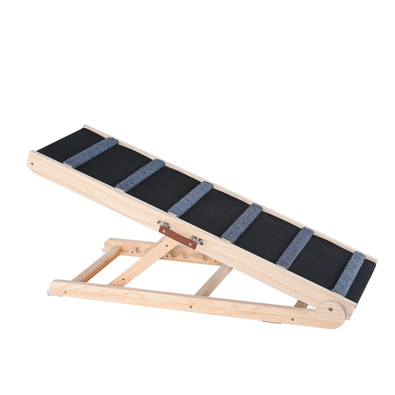 Dog Ramp, Folding Pet Ramp for Bed, Adjustable Dog Ramp for Small, Large, Old Dogs & Cats, Wooden Pet Ramp with 41.3