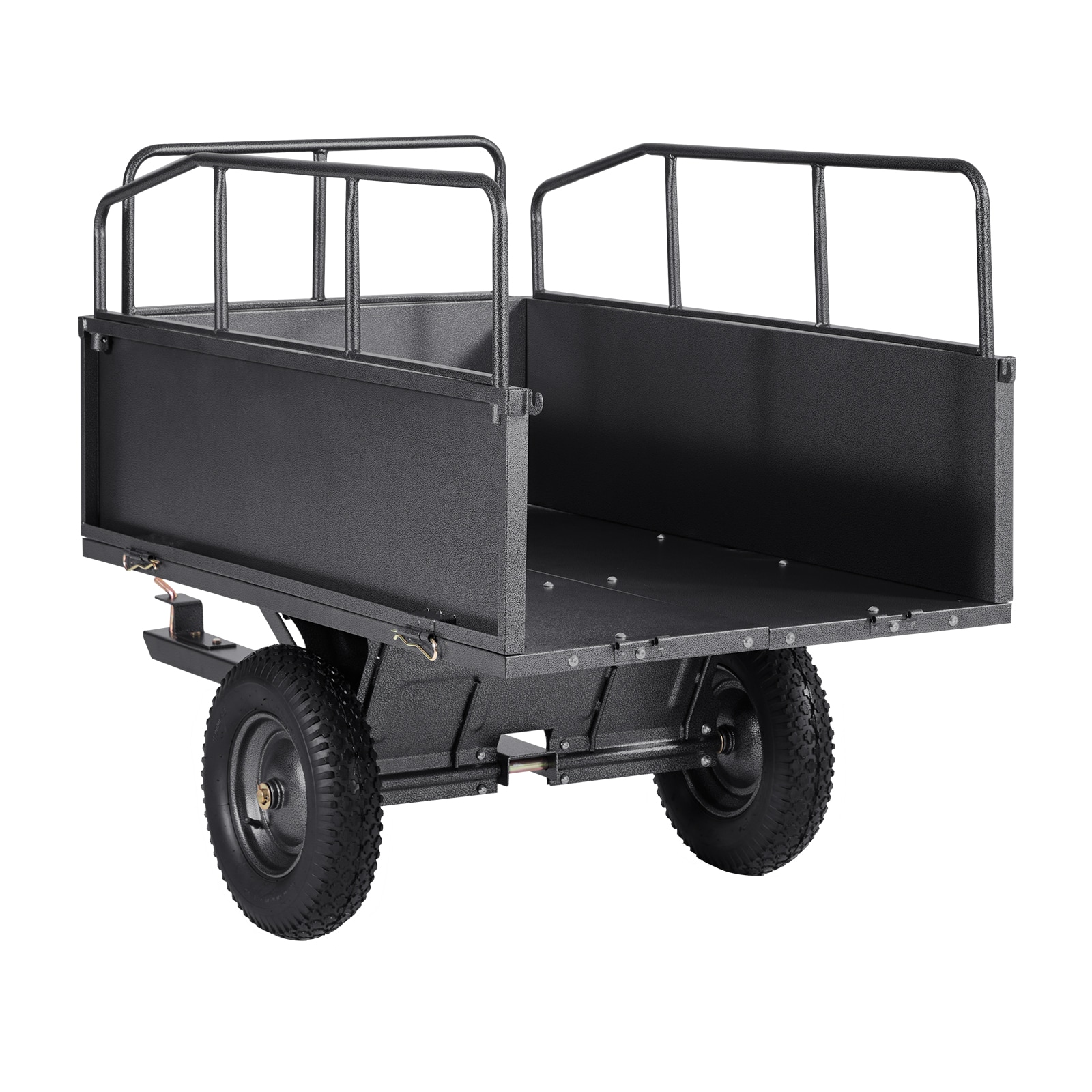 Steel Dump Cart 17 Cu. Ft 600LB for ATV/UTV Trailer Tow Behind Heavy Duty
