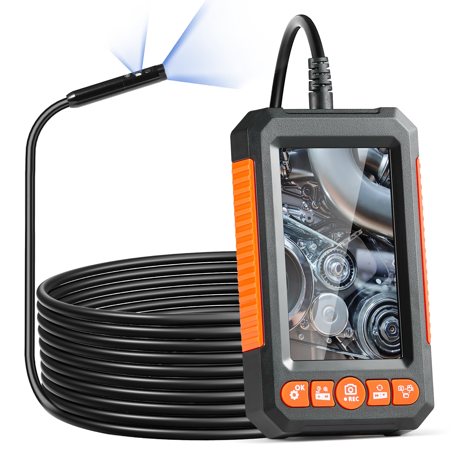 Endoscope Camera with Lights Dual Lens Borescope 16.4FT Cable 4.3