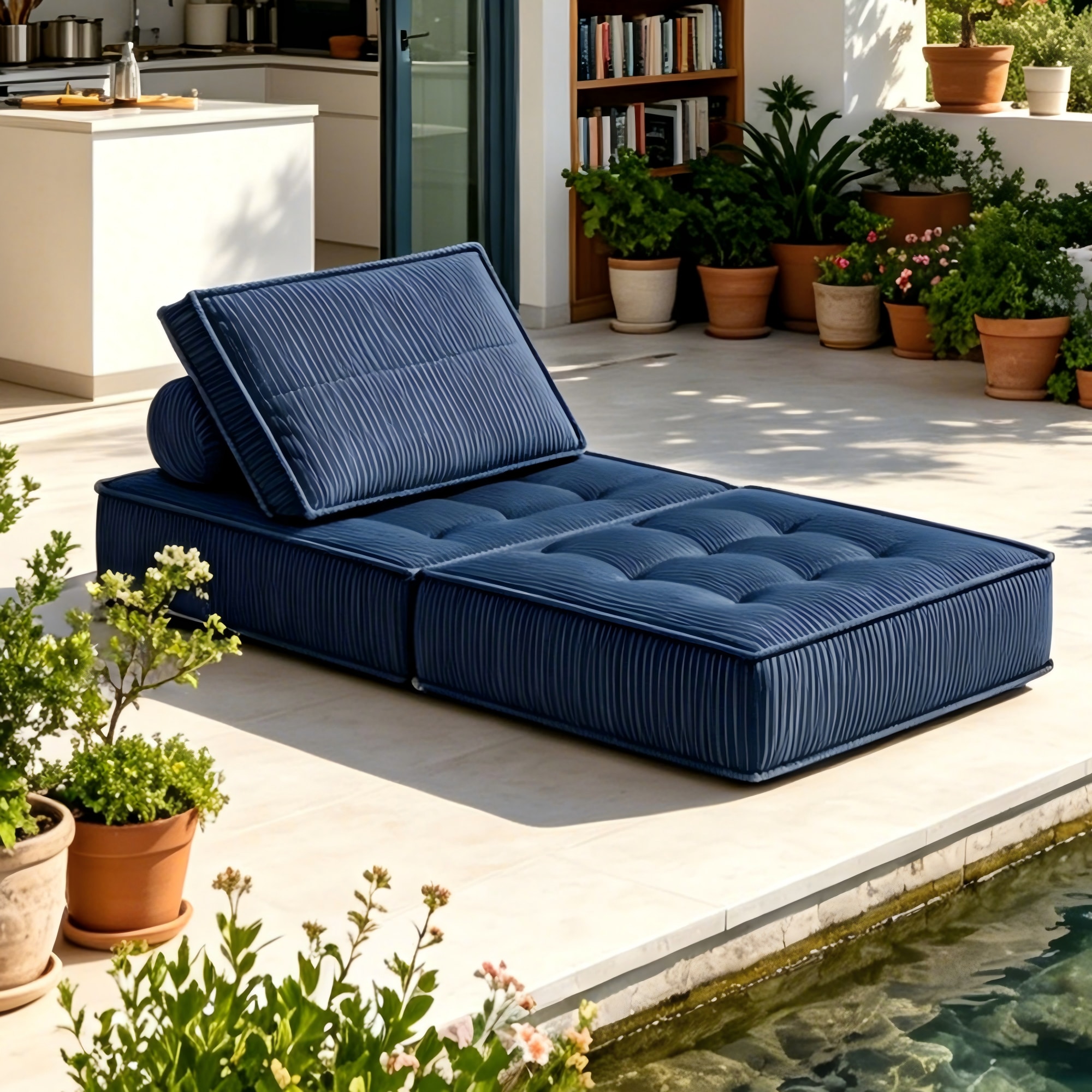 66.9 inch modular sofa, single seater, double-layer multi-combination, skin-friendly fabric, DIY suitable for living rooms, study rooms, bedrooms, and other spaces. BLUE