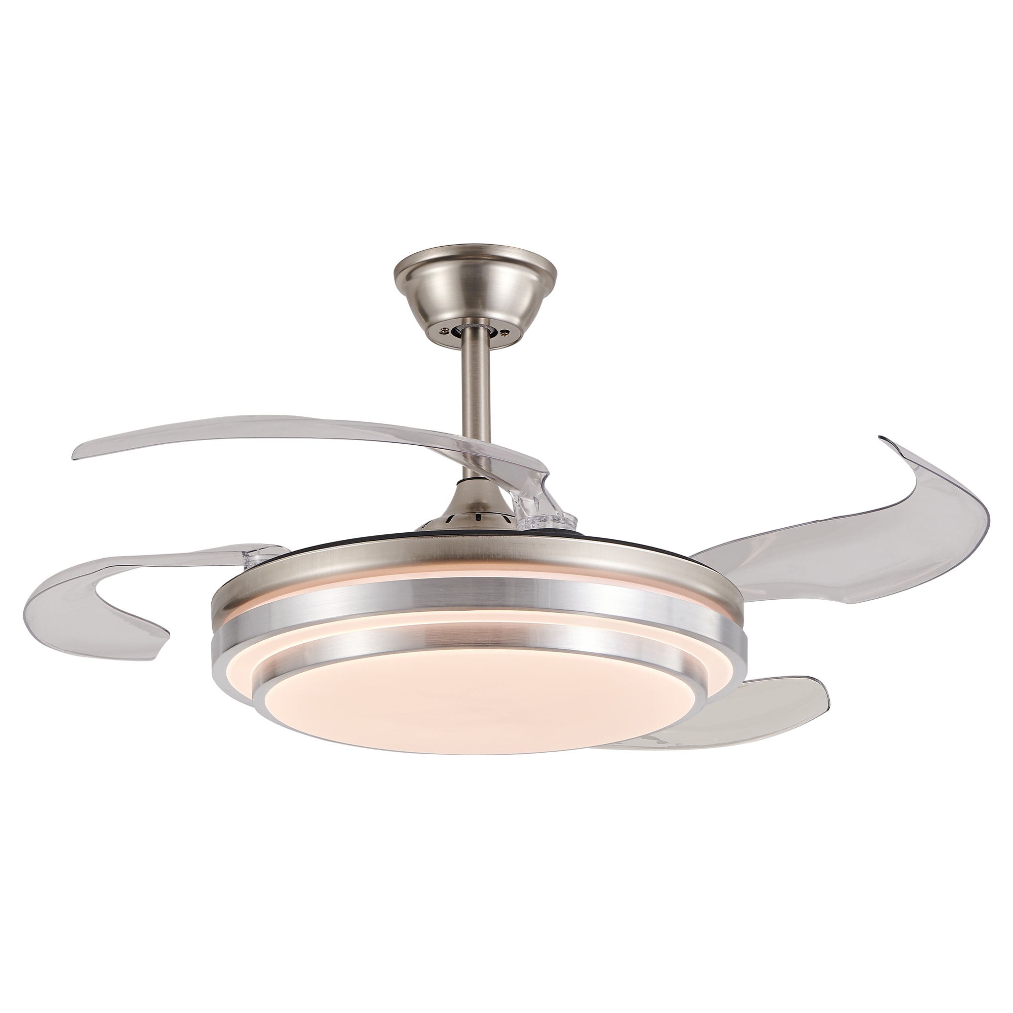 42 Inch 3 Tiers Design Modern LED Ceiling Fan with Light and Remote Control, Retractable Blades, Adjustable 6-Speed, Silent Operation DC Motor for Living Room, Bedroom, Dining Room