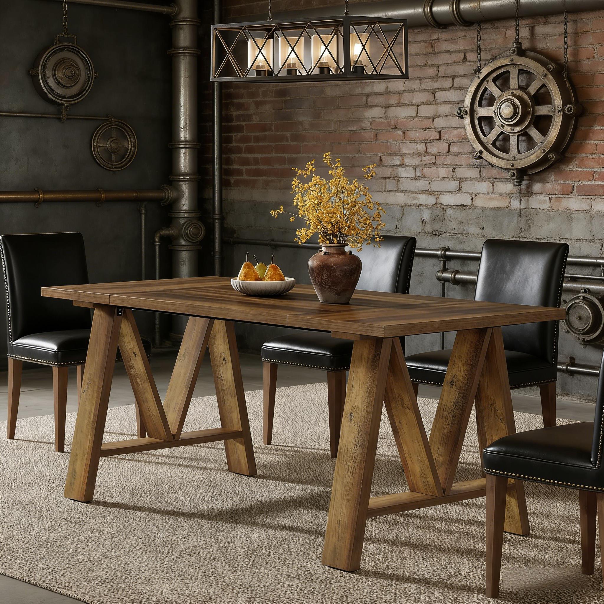(old sku: S05790073 ) Dining Table, Rectangular Wooden Kitchen Table for 4-6