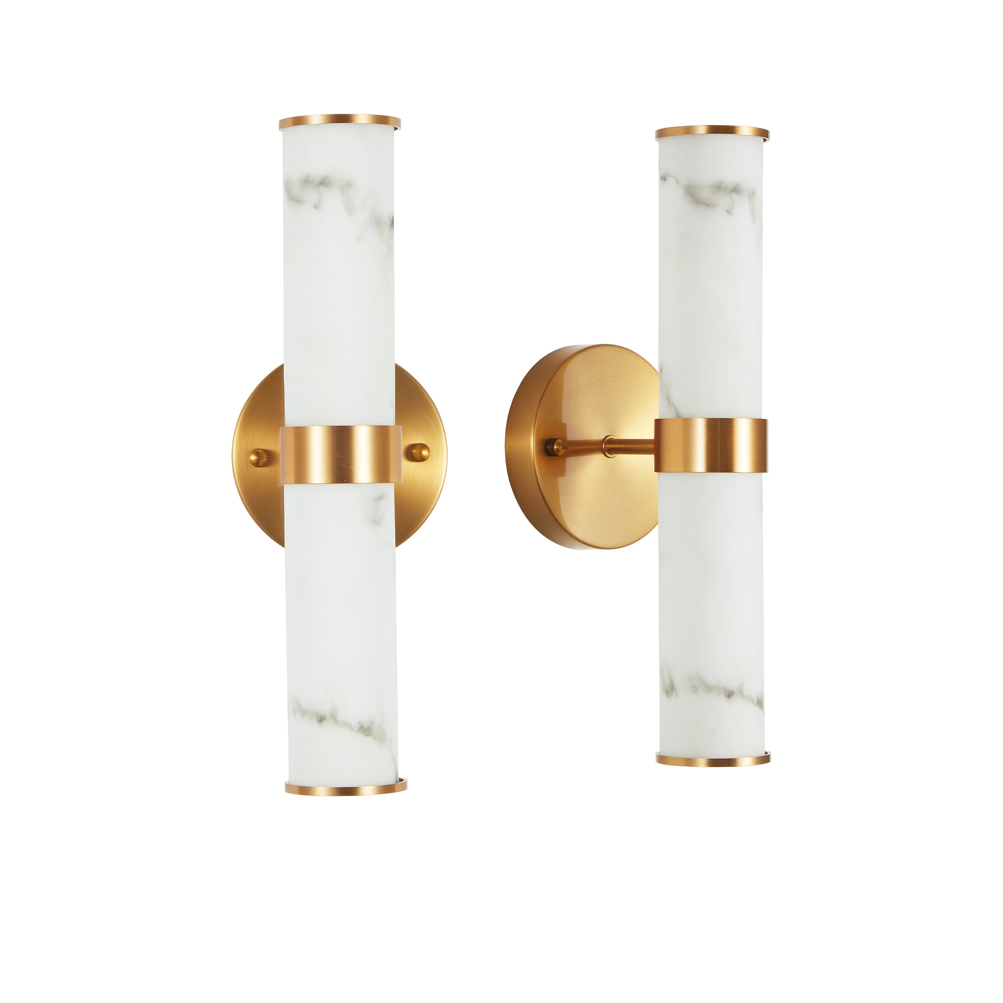 Golden and Elegant Resin Wall Sconce,Set of 2,Modern Vertical Light Fixture for Bathrooms, Hallways, and Bedrooms (Only Inoor)