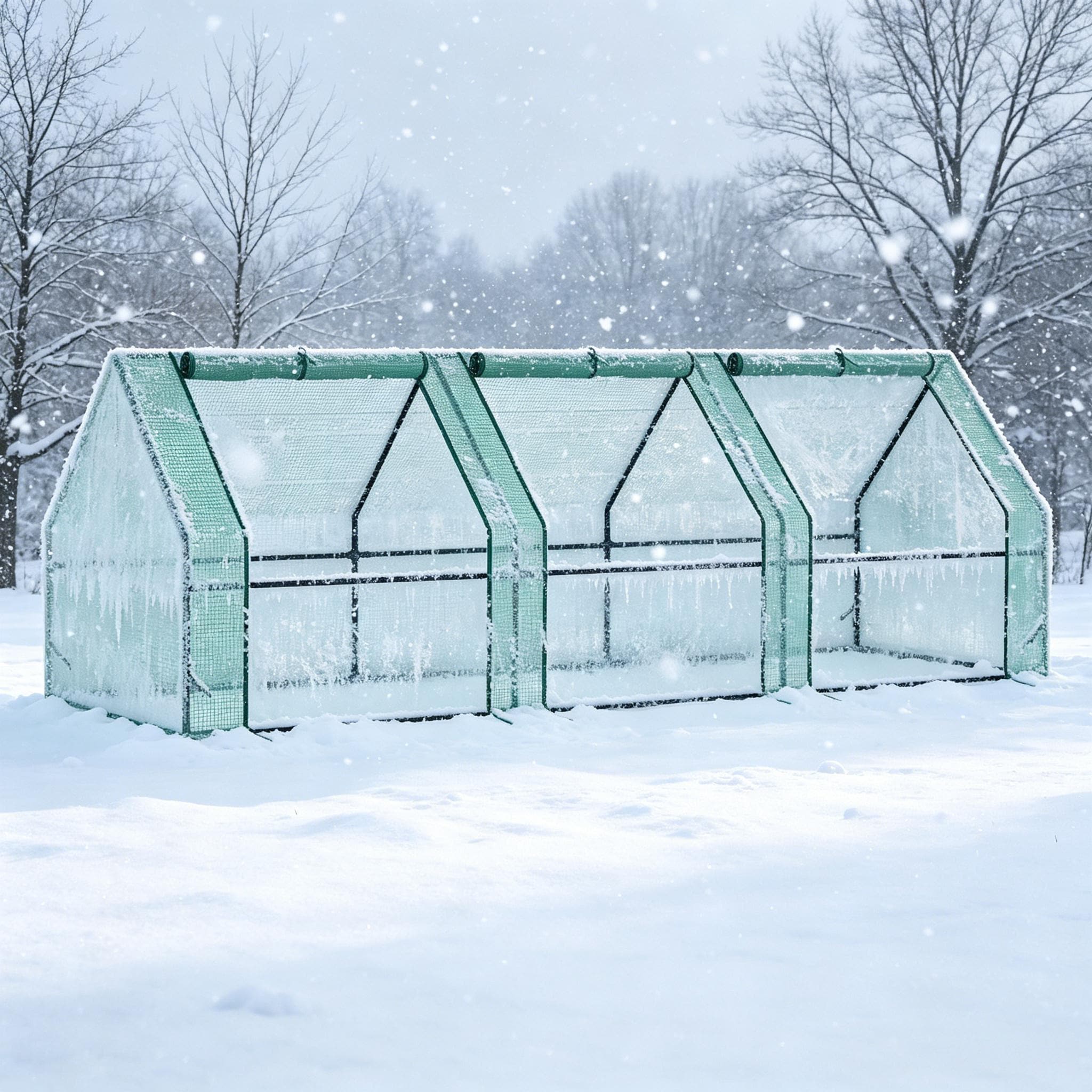 9' x 3' x 3' Portable Mini Greenhouse Outdoor Garden with Large Zipper Doors and Water/UV PE Cover