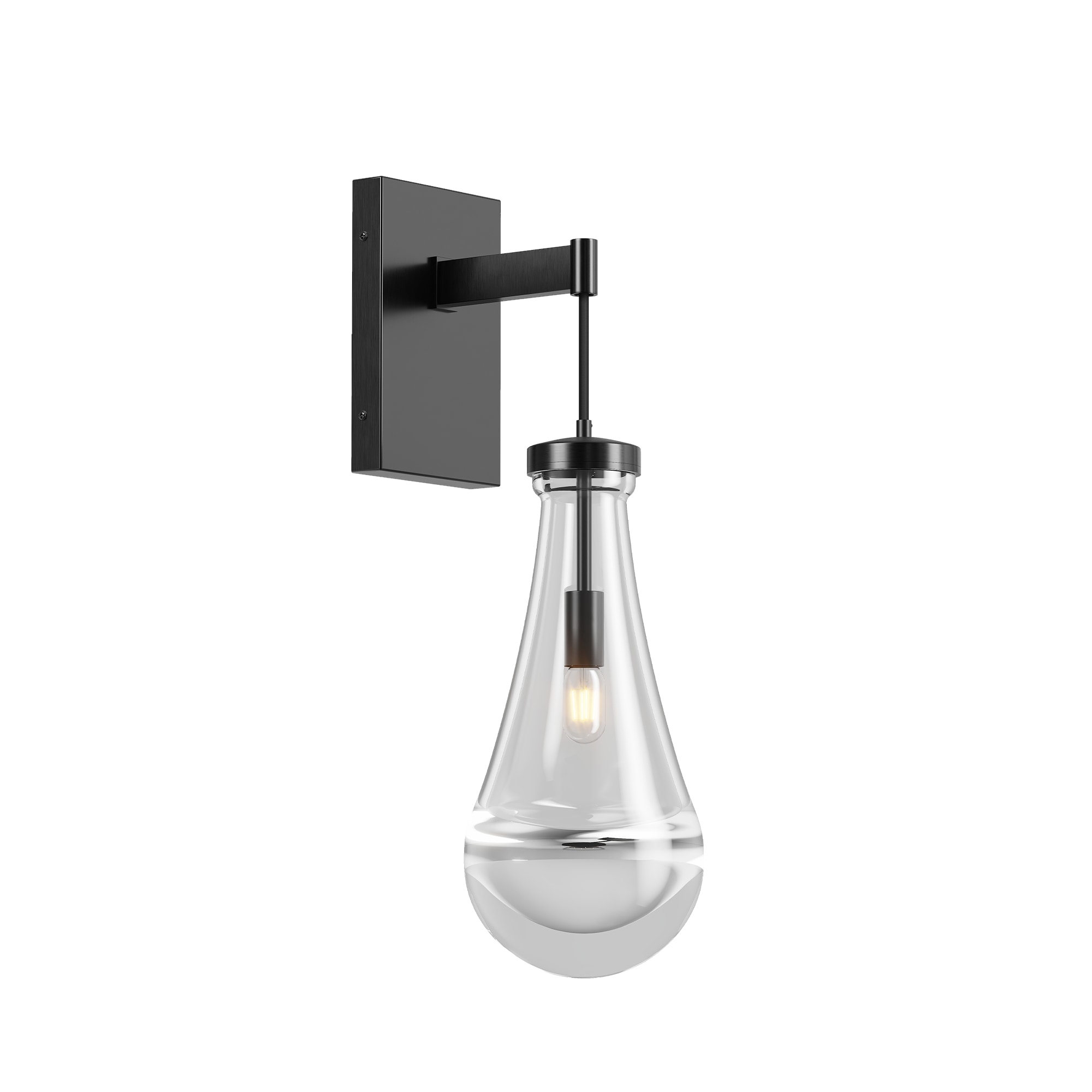 Wall Sconces, Black Wall Sconces Modern Bathroom Lights, Sconces Wall Lighting with Clear Glass, Wall Mounted Light Wall Lamp for Living Room Hallway Reception Desk