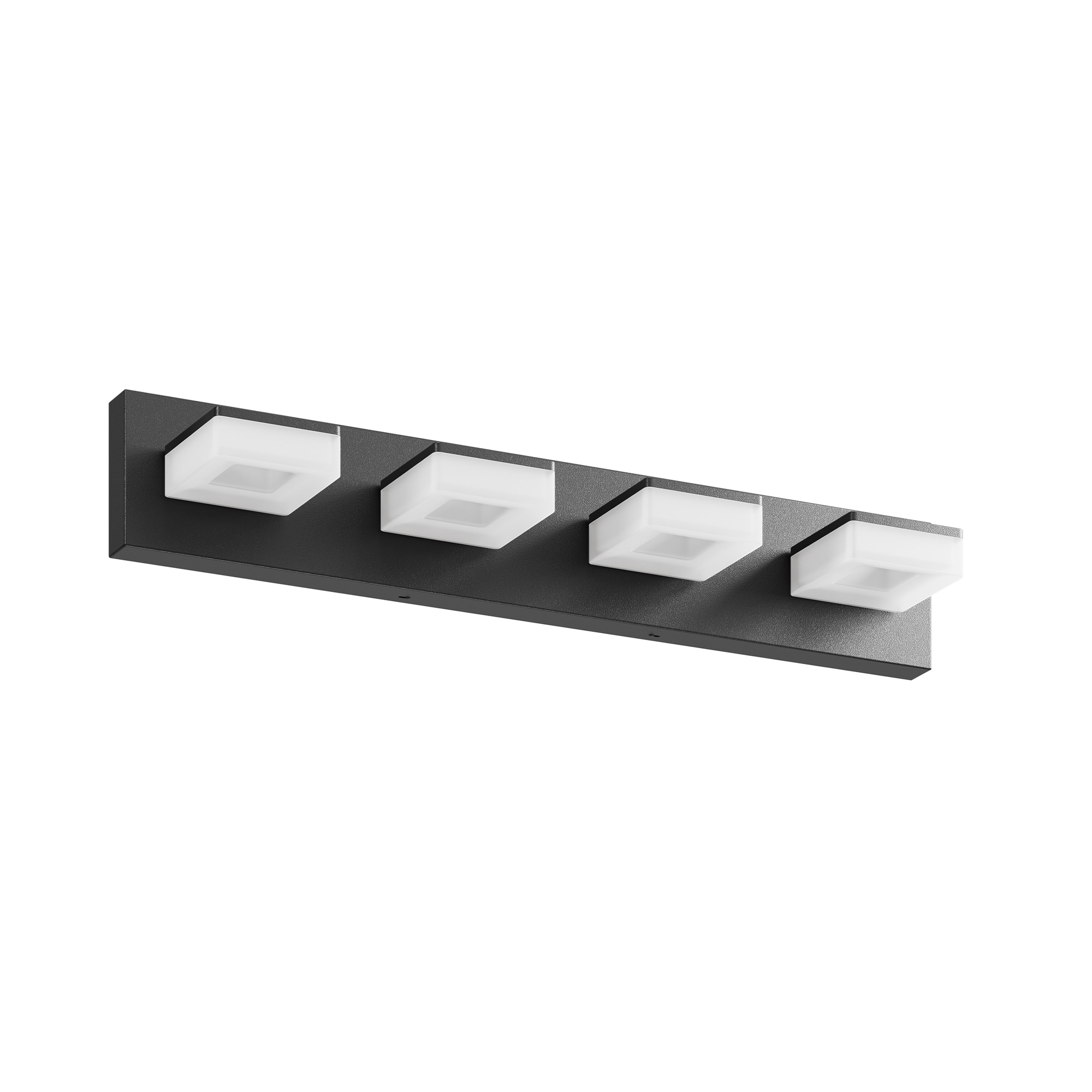LED Modern Bathroom Vanity Light Fixtures (4-Light, 25-Inch), Matte Black Modern Acrylic Bathroom Wall Lighting Fixtures Over Mirror (Cool White 6000K)