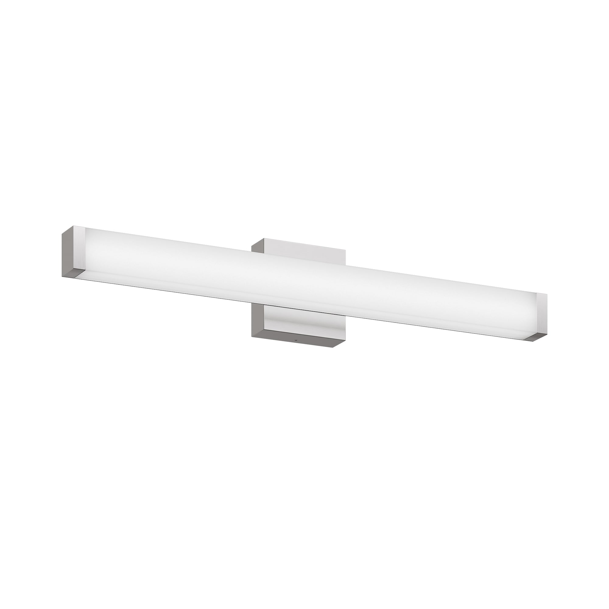 Bathroom Vanity Light Brushed Nickel Square LED 25 inch 14W 6000K Cool White Light Wall Bar Lighting Fixtures Over Mirror (Brushed Nickel, 25in)