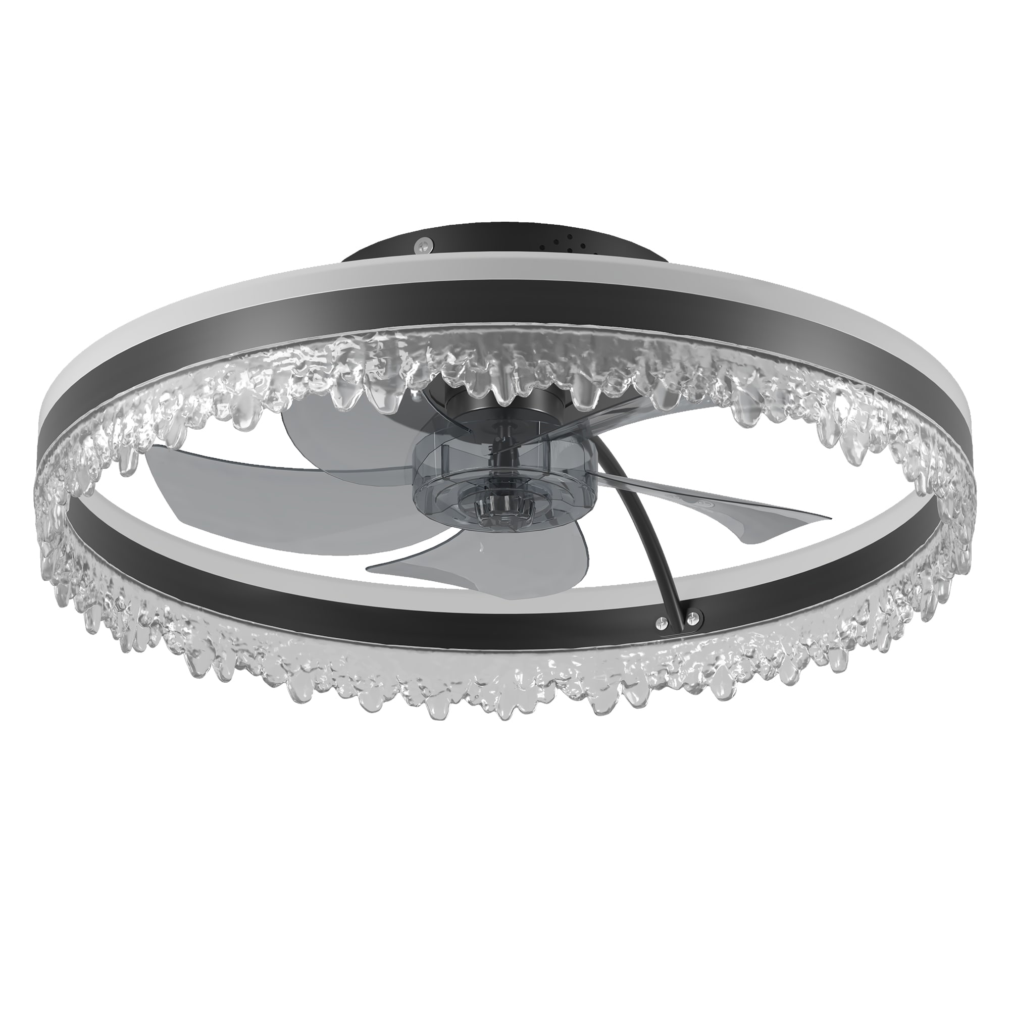 20-inch Black Smart Ceiling Fan Light with Silent Function, Multi-Speed Adjustment for Bedroom, Study Room, and Dining Room