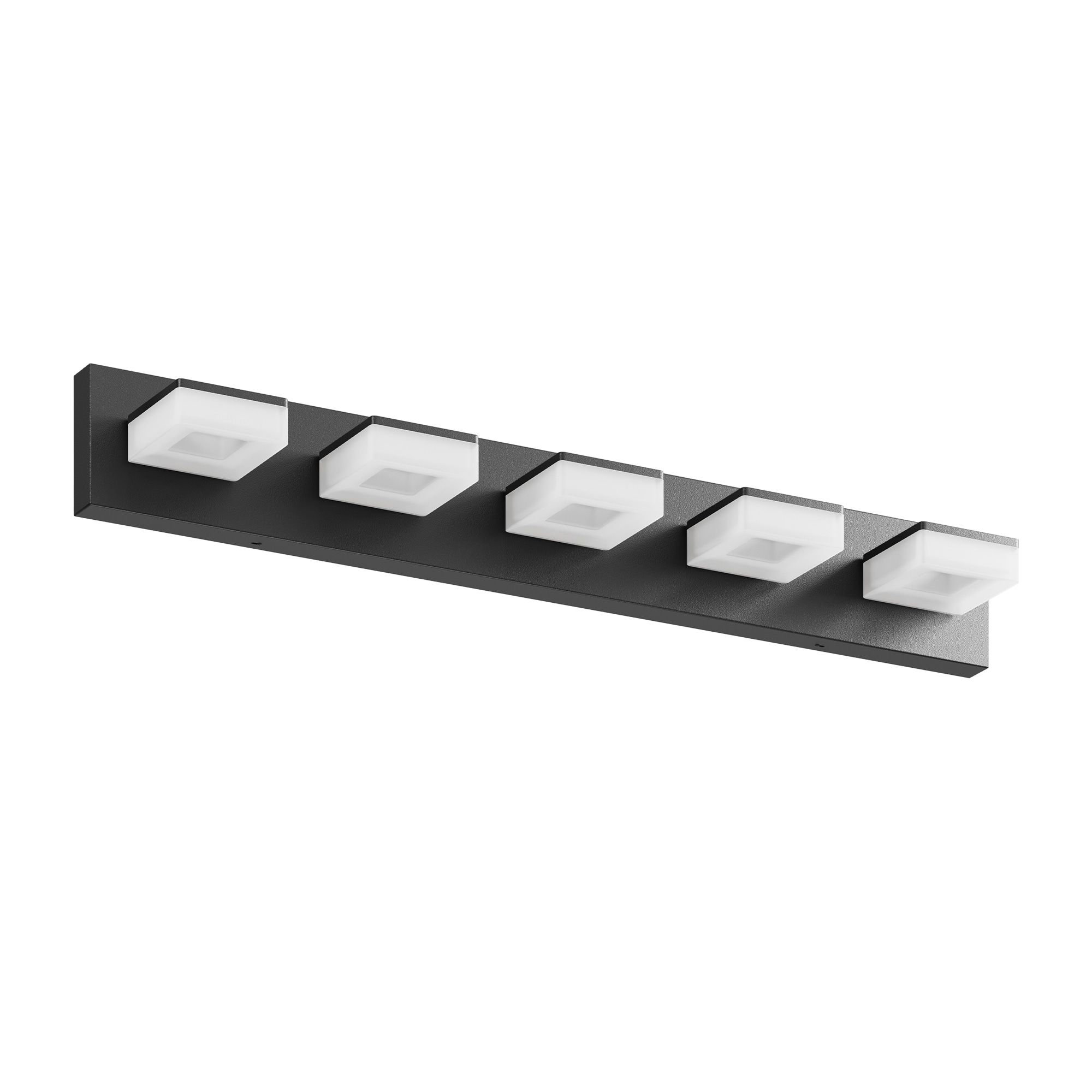 LED Modern Bathroom Vanity Light Fixtures (5-Light, 32-Inch), Matte Black Modern Acrylic Bathroom Wall Lighting Fixtures Over Mirror (Cool White 6000K)