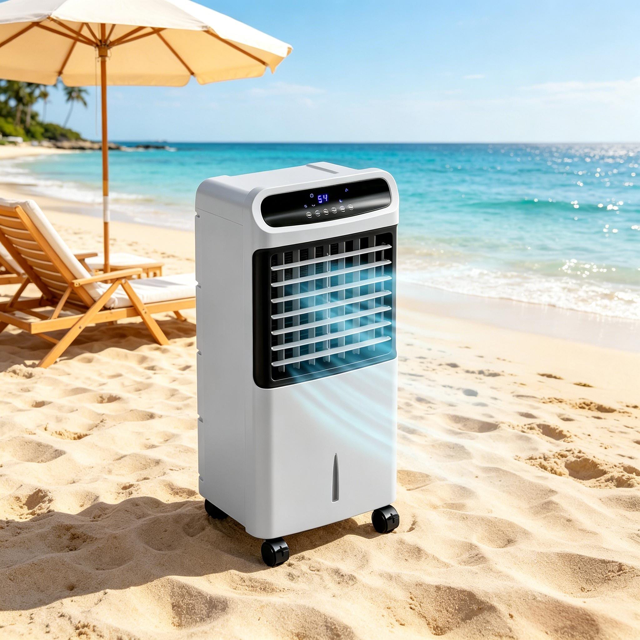 3-In-1 Ice Cooling Fan, Mobile Evaporative Air Cooler with Remote, Timer, Oscillating