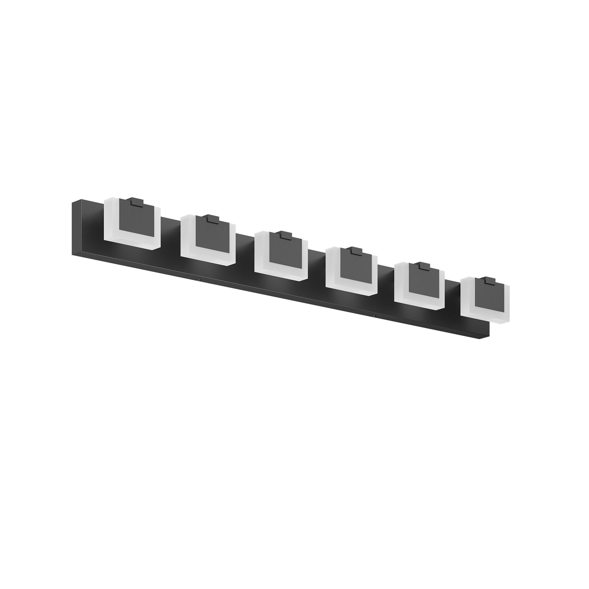 LED Black Modern Vanity Light 6 Light Matte Black Bathroom Vanity Lights Acrylic Bathroom Vanity Lights Fixtures