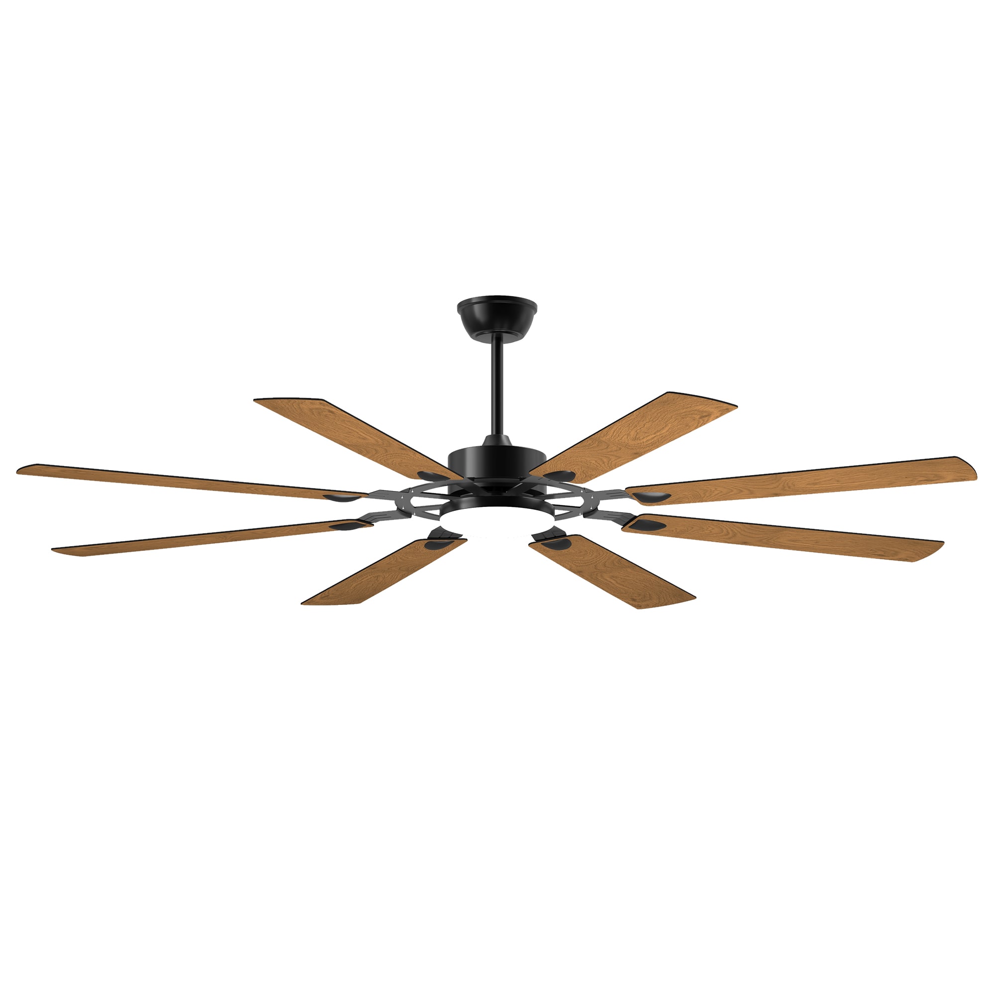 72-Inch 8-Blade Large Ceiling Fan,Reversible Quiet DC Motor,Indoor/Outdoor Modern Ceiling Fan,Suitable for Kitchen,Living Room and Terrace,Black.
