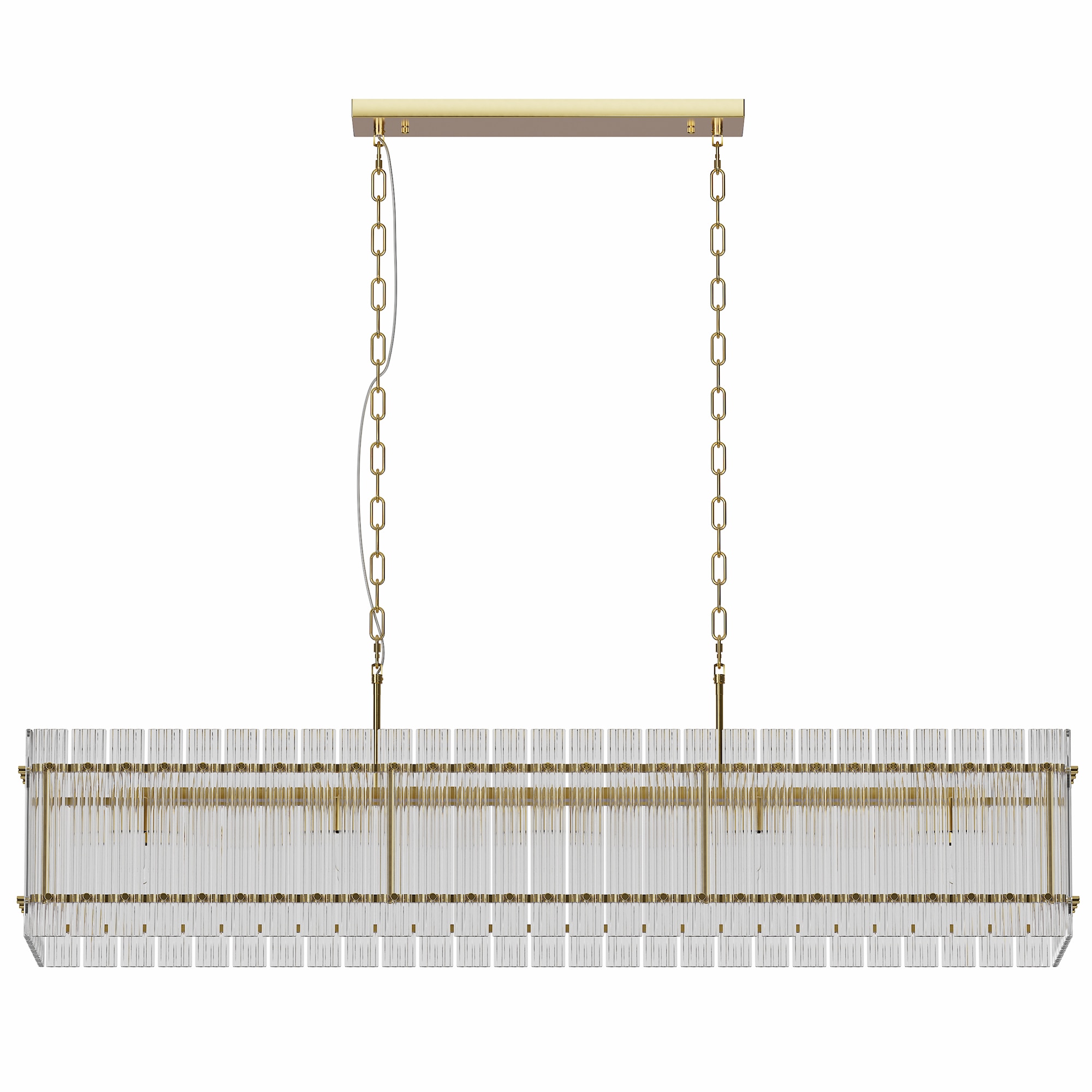 Modern Rectangular Crystal Glass Chandelier, 10-Lights Glod Chandelier Lighting Contemporary Pendant Ceiling Light Fixture for Dining Room Living Room Kitchen Island