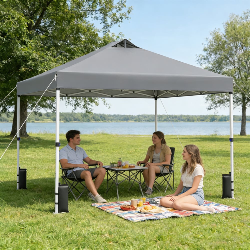 10 X 10 Feet Outdoor Commercial Pop Up Canopy Tent with Wheeled Storage Bag for Various Outdoor Adventures, Camping, BBQs, Markets, Etc