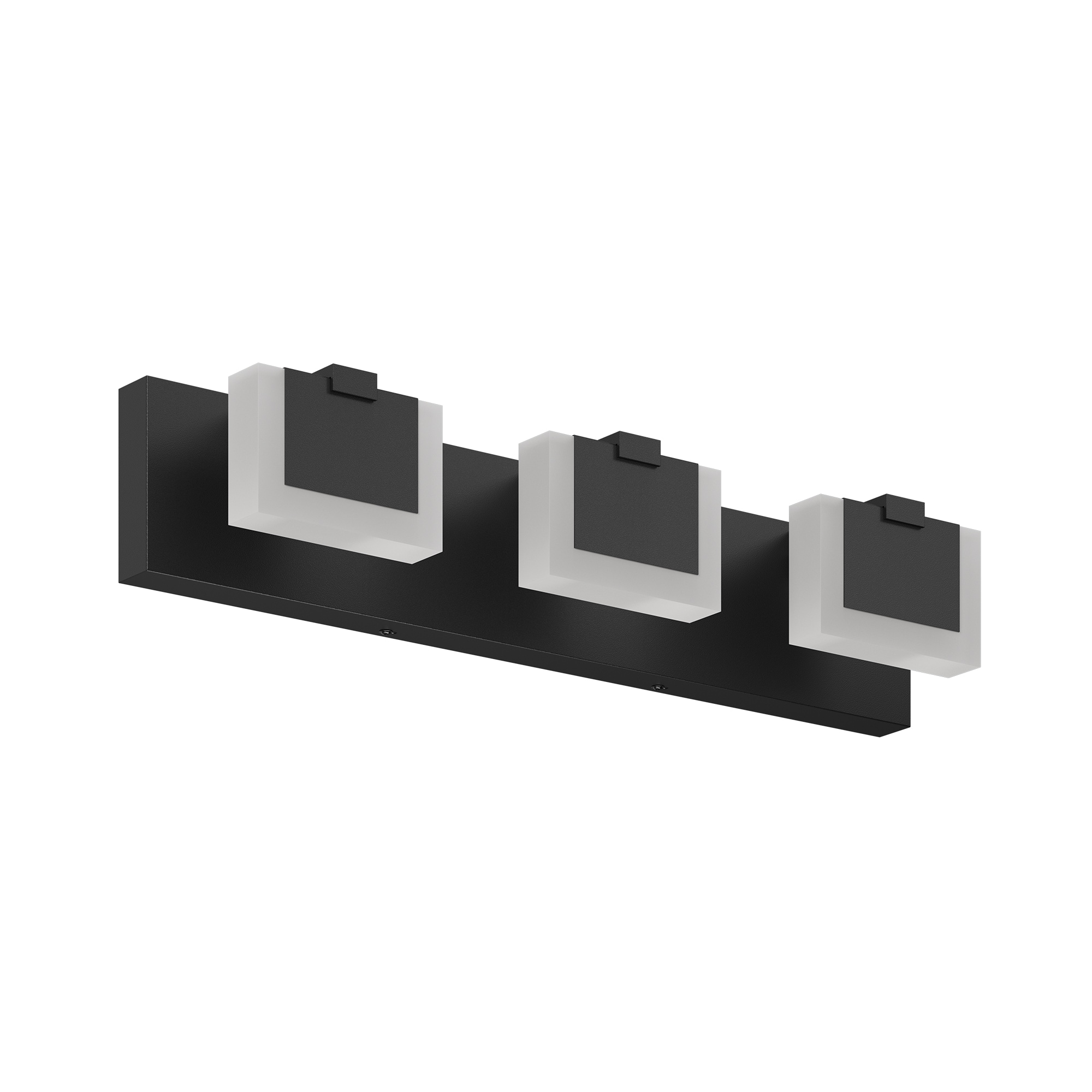 3 Lights Modern Black Vanity Light Up and Down Black LED Vanity Light Fixtures Bathroom Wall Light Over Mirror 6000K