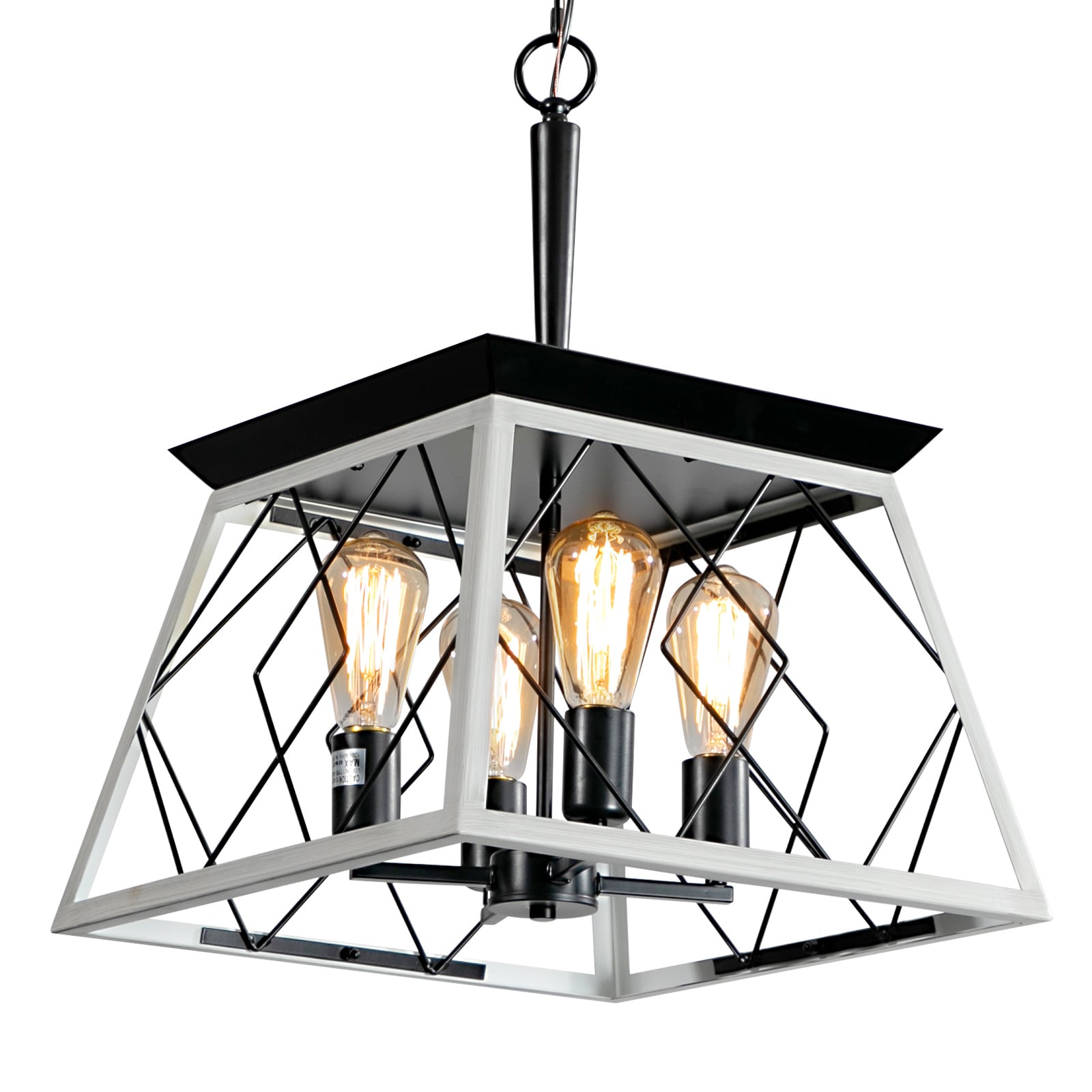4-Light Farmhouse Chandeliers For Dining Room White(No Bulbs)