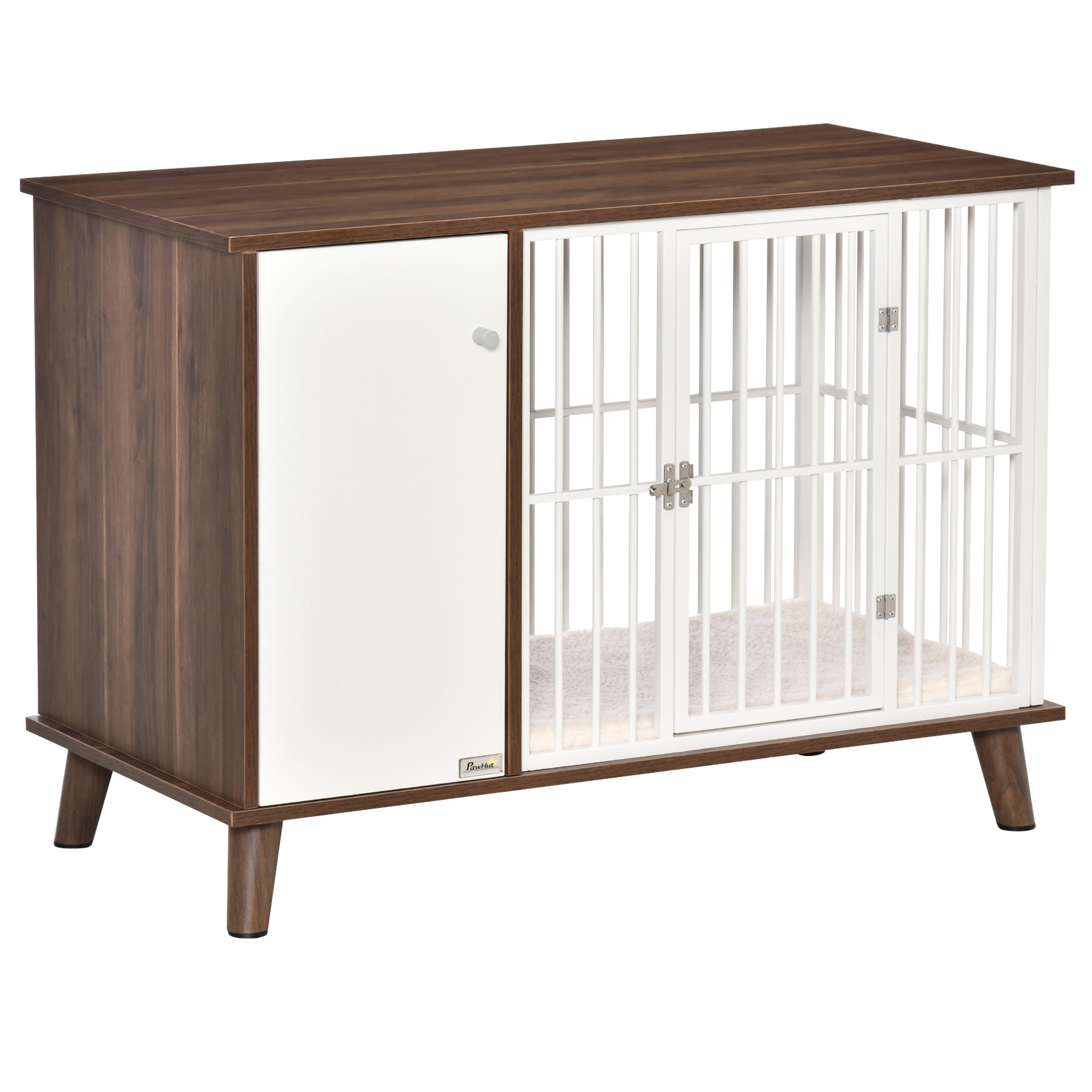  Furniture Style Dog Crate, w/ Wooden Top, Door, for Small Dogs, Brown